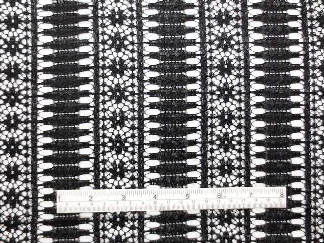 Double scallop black floral French Chantilly Lace