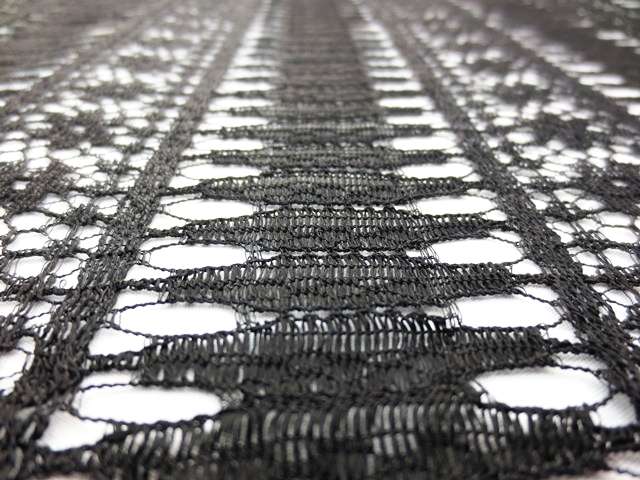 Double scallop black floral French Chantilly Lace