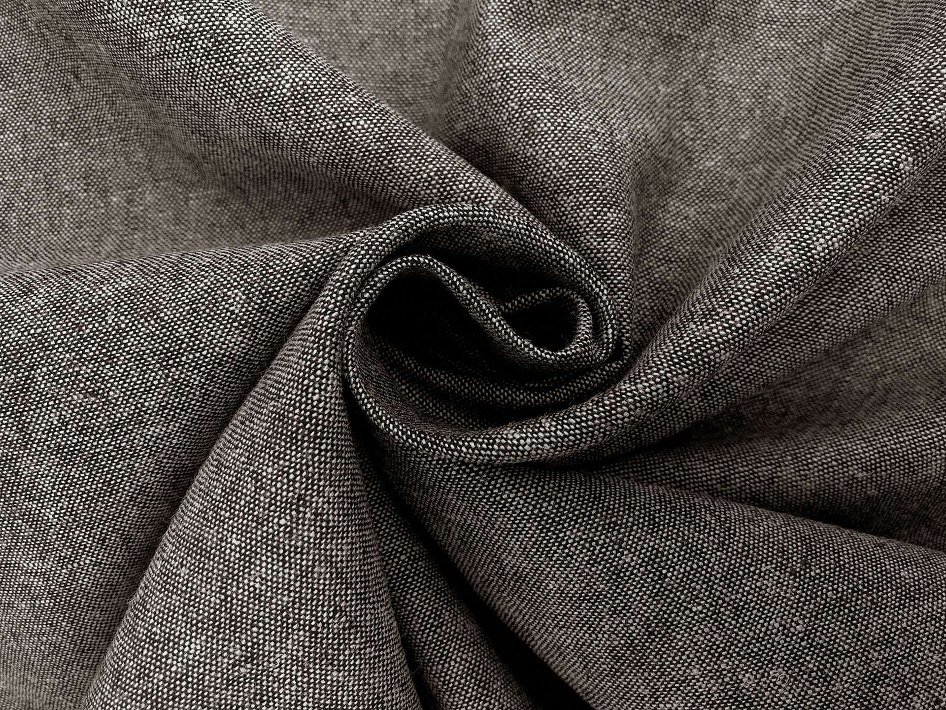 Yarn Dyed Linen Cotton Blend in Charcoal