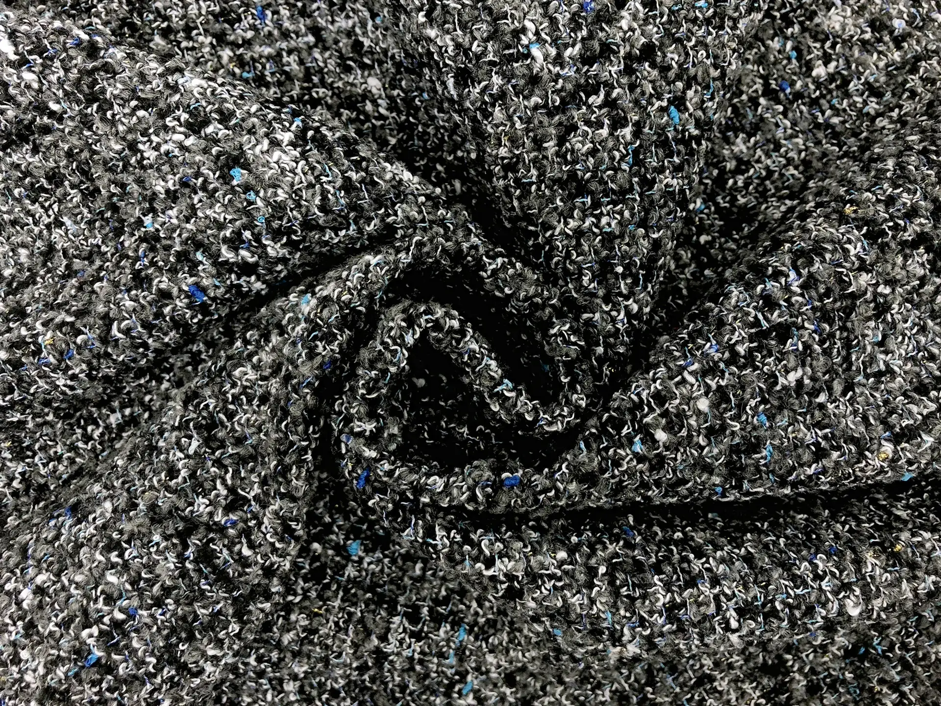 Poly Wool Lurex Tweed in Grey