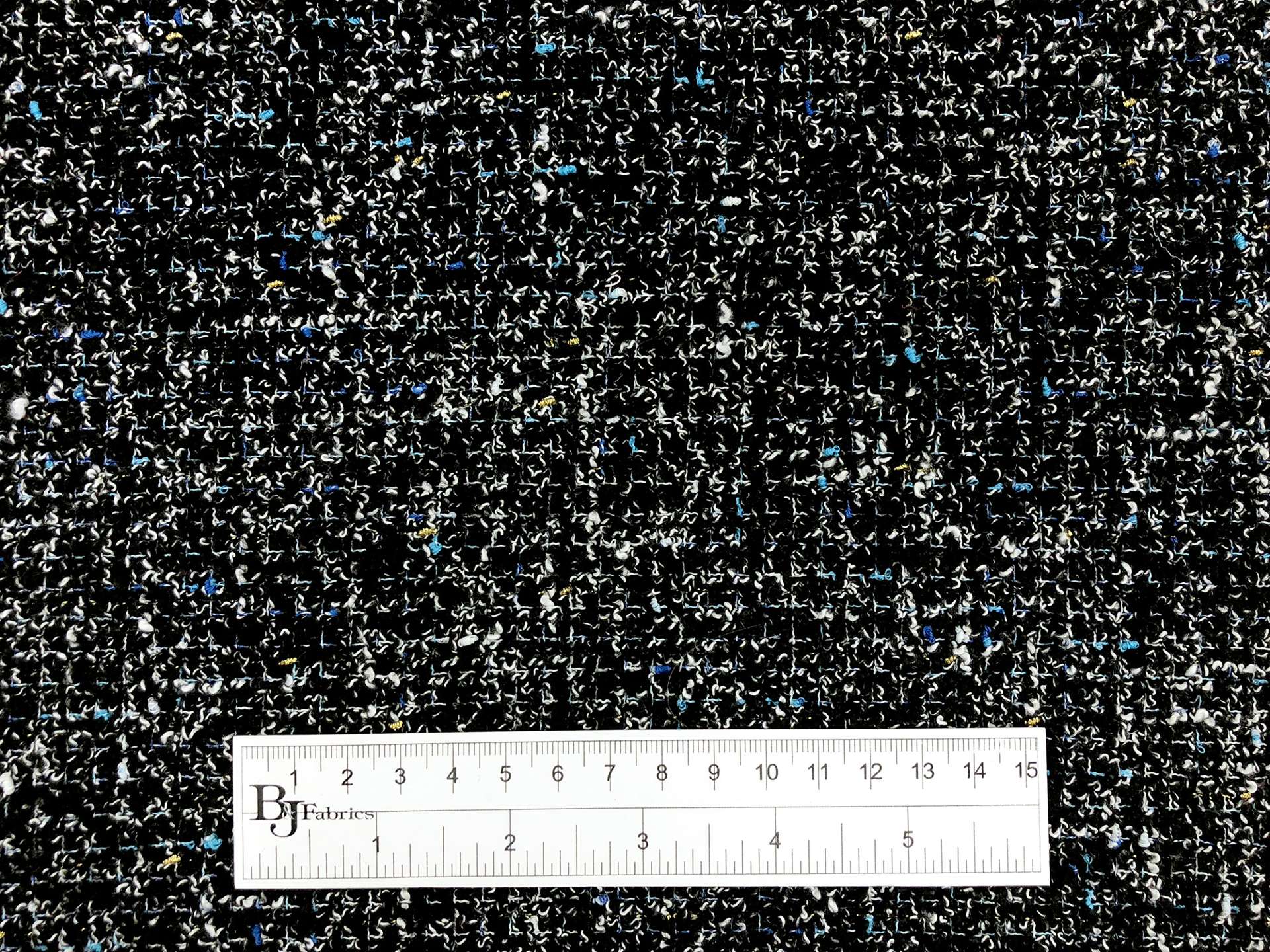 Poly Wool Lurex Tweed in Black