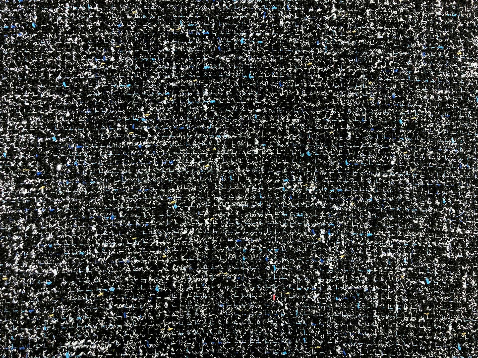 Poly Wool Lurex Tweed in Black