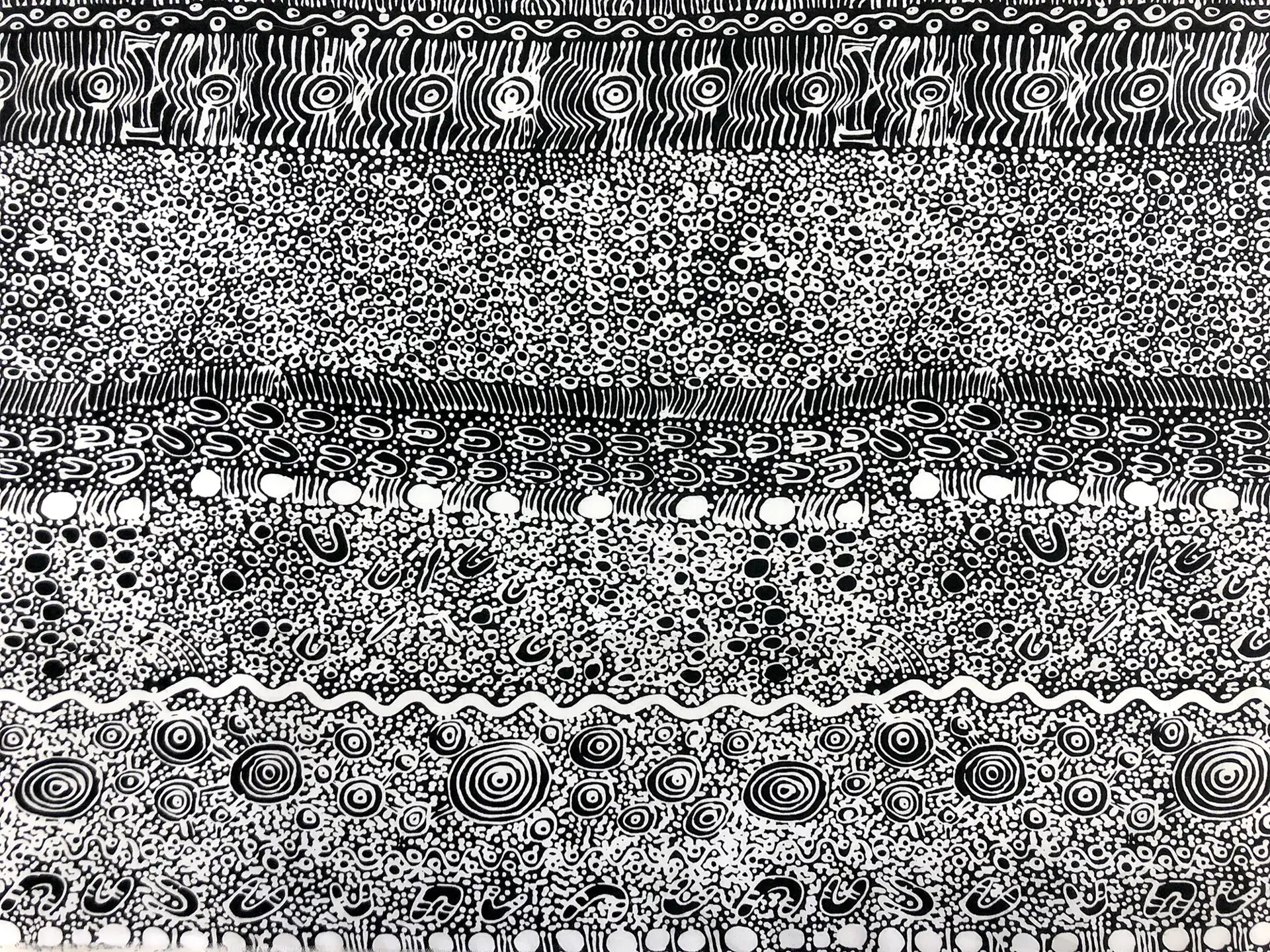 Australian Cotton Print With Aboriginal Motif