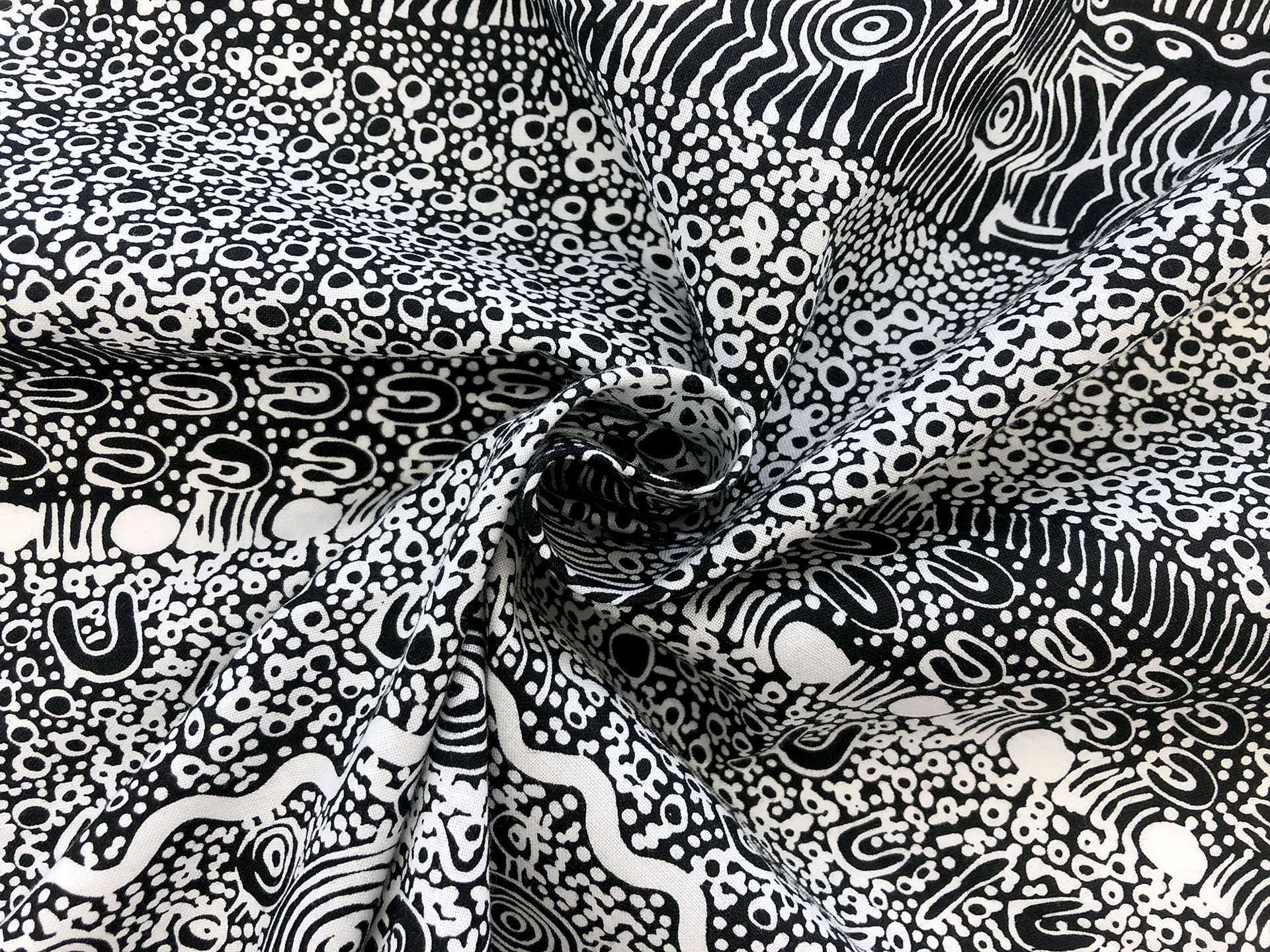 Australian Cotton Print With Aboriginal Motif