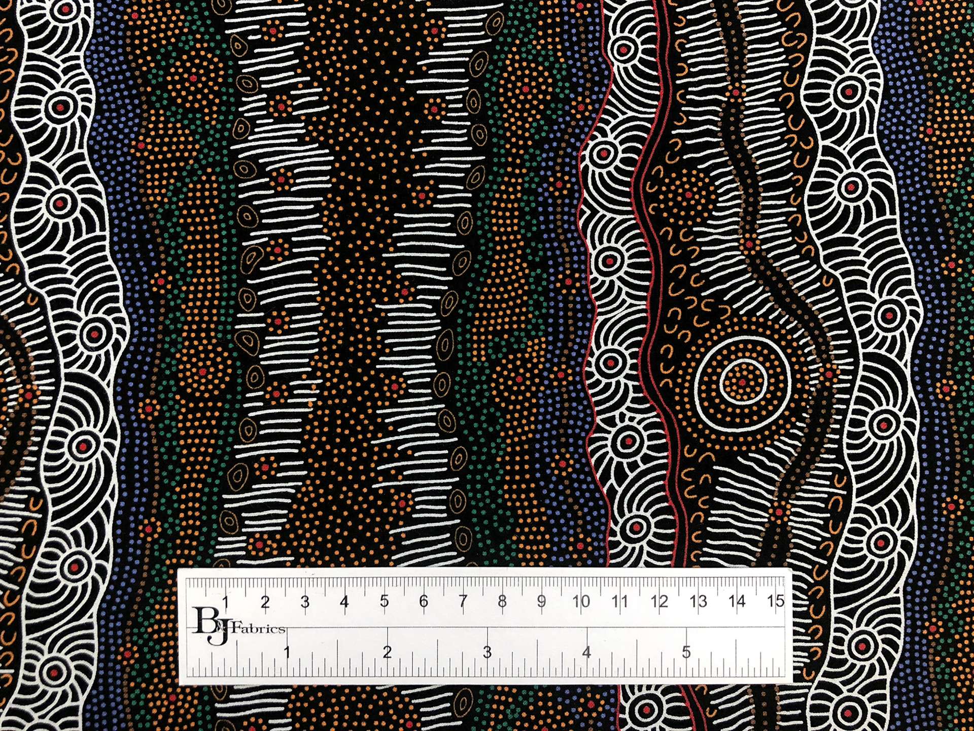 Australian Cotton Print With Aboriginal Motif