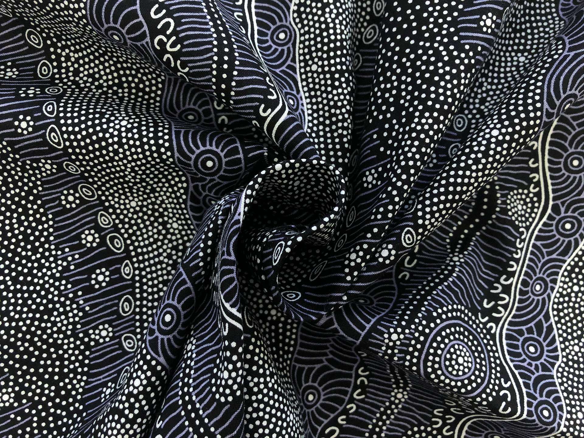 Australian Cotton Print With Aboriginal Motif