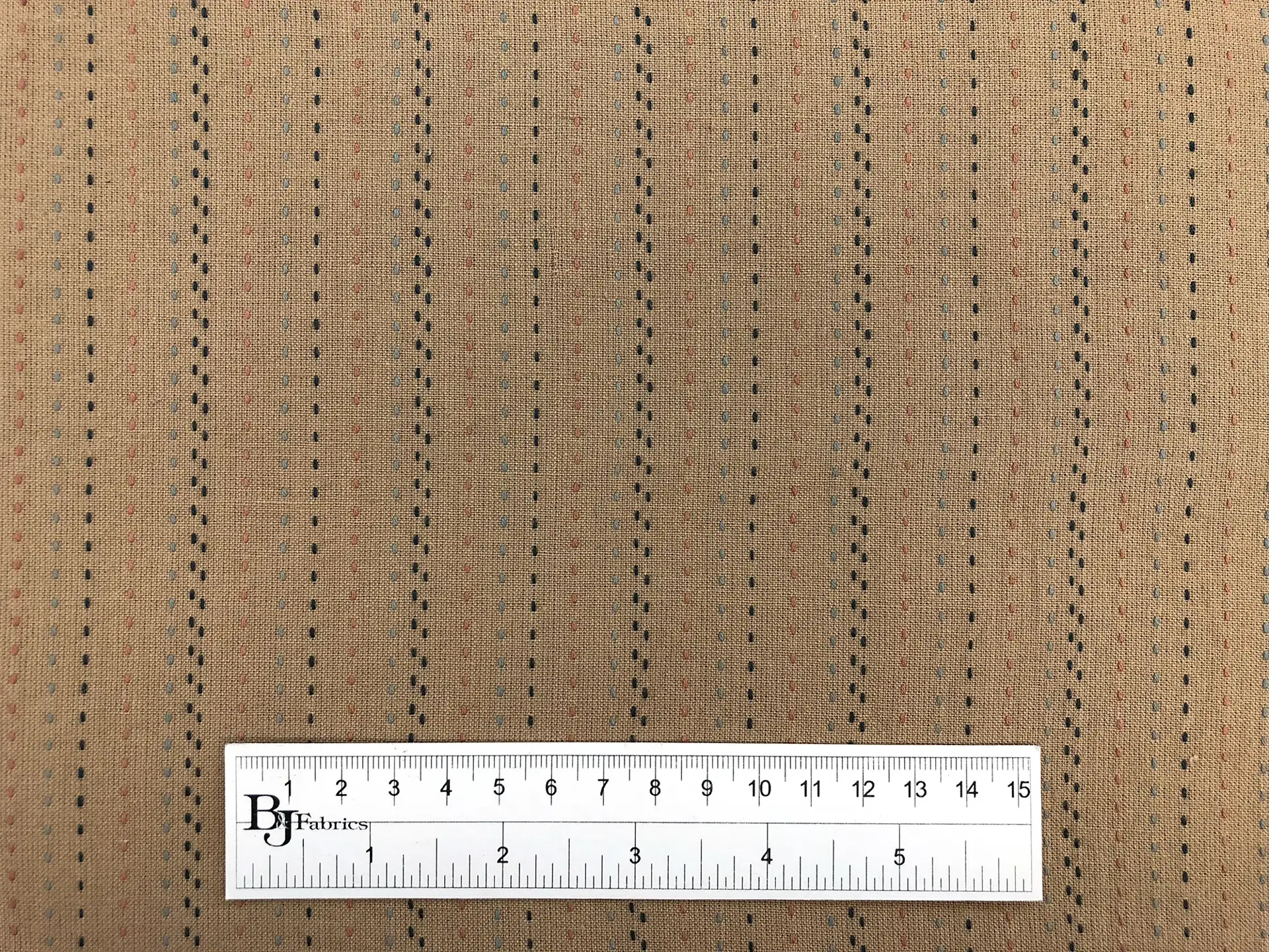Cotton Stitched Novelty Stripe in Tan