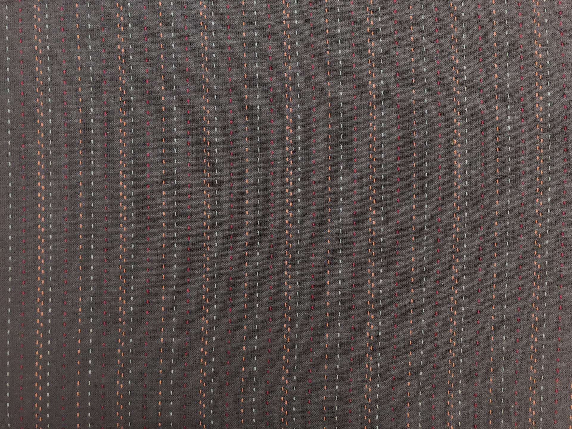 Cotton Stitched Novelty Stripe in Gunmetal