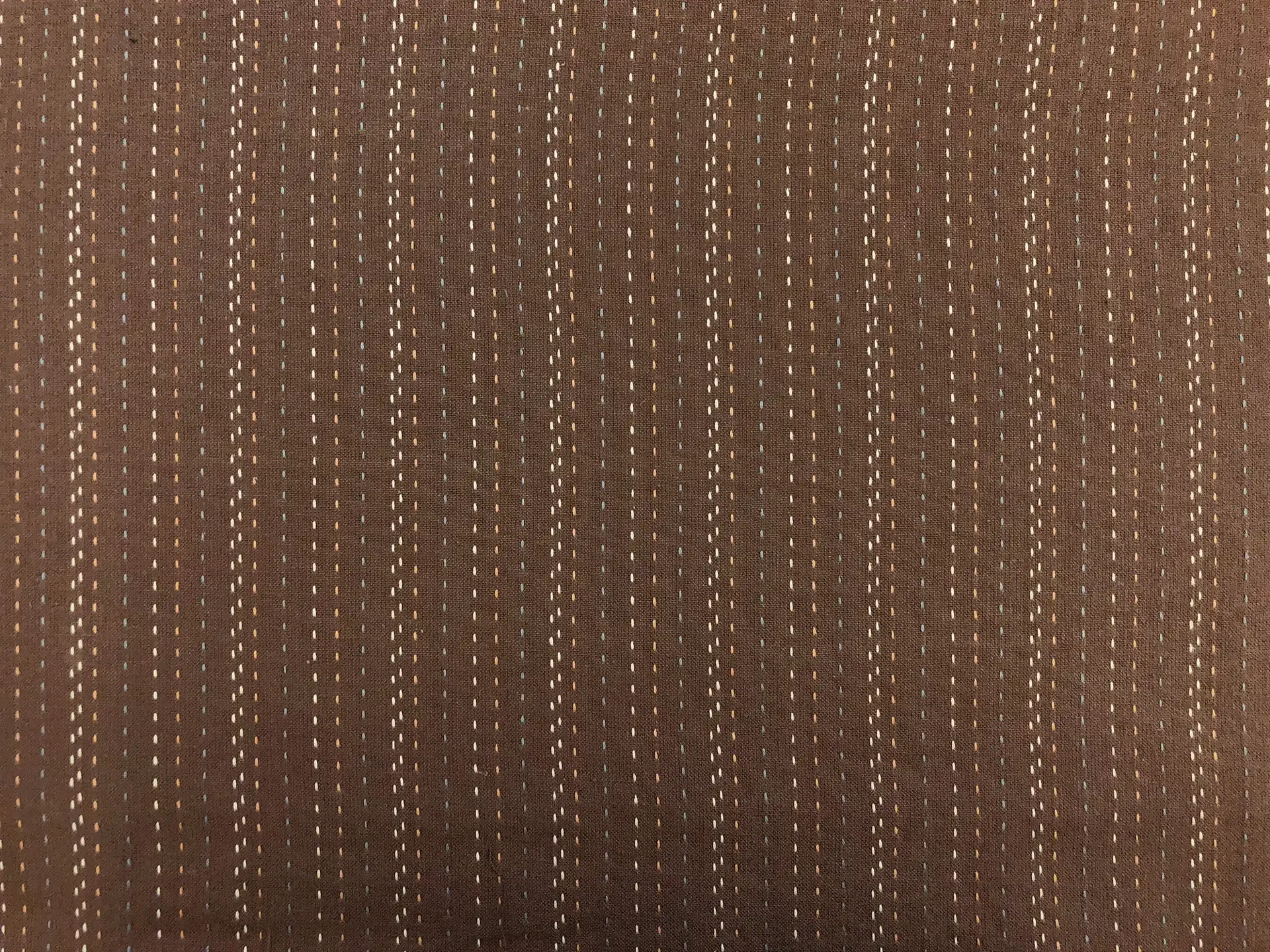 Cotton Stitched Novelty Stripe in Coffee