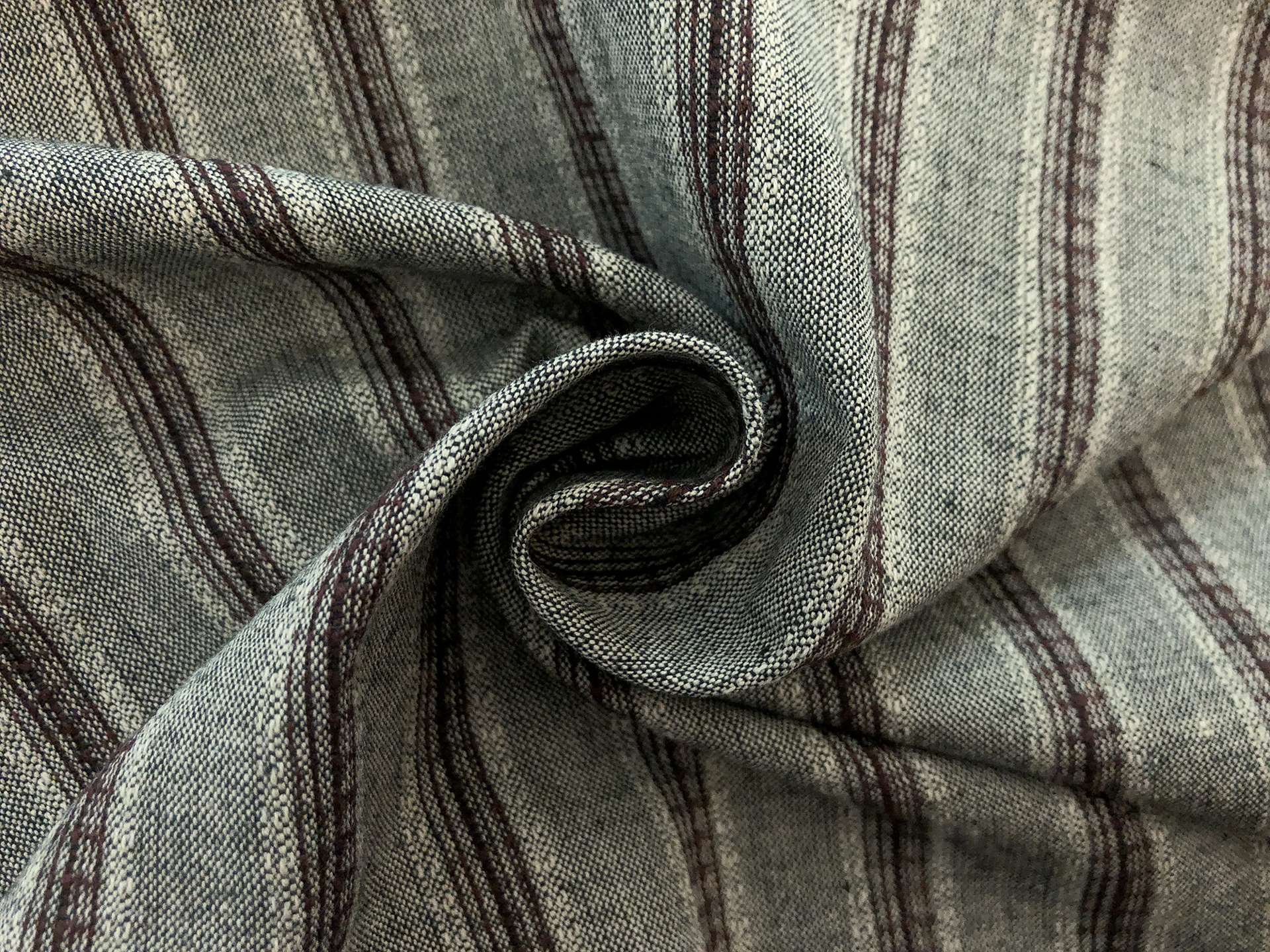Cotton Striped Novelty in Sage Chocolate