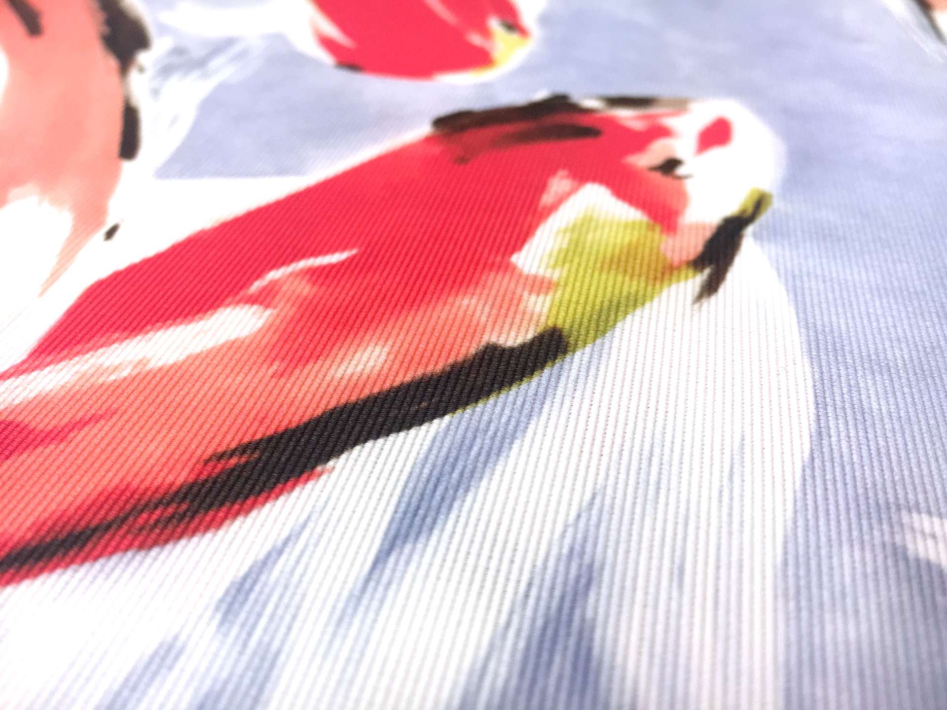 Printed Cotton and Rayon Blend Faille with Koi Fish