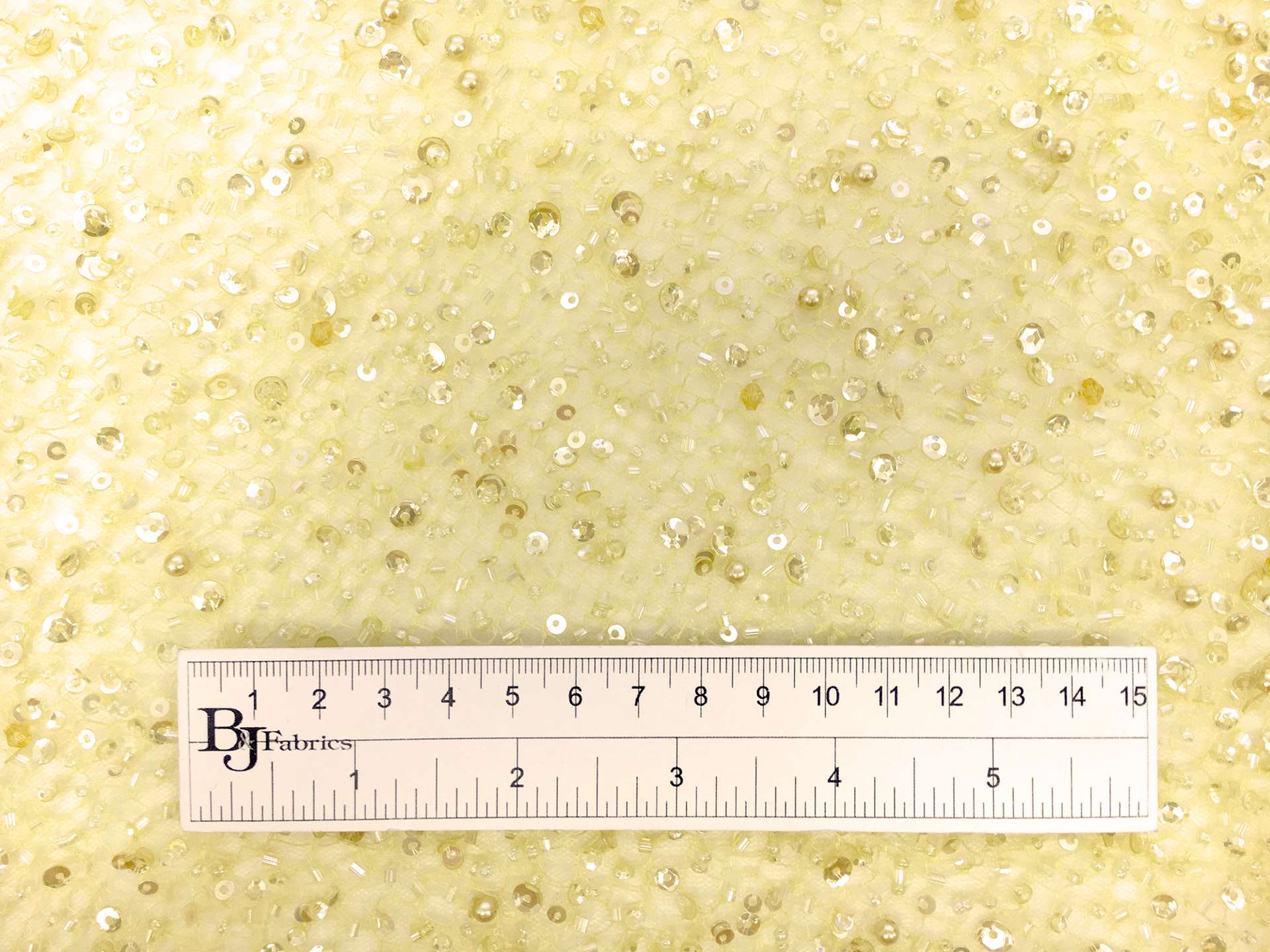 Heavy Beaded Tulle in Yellow