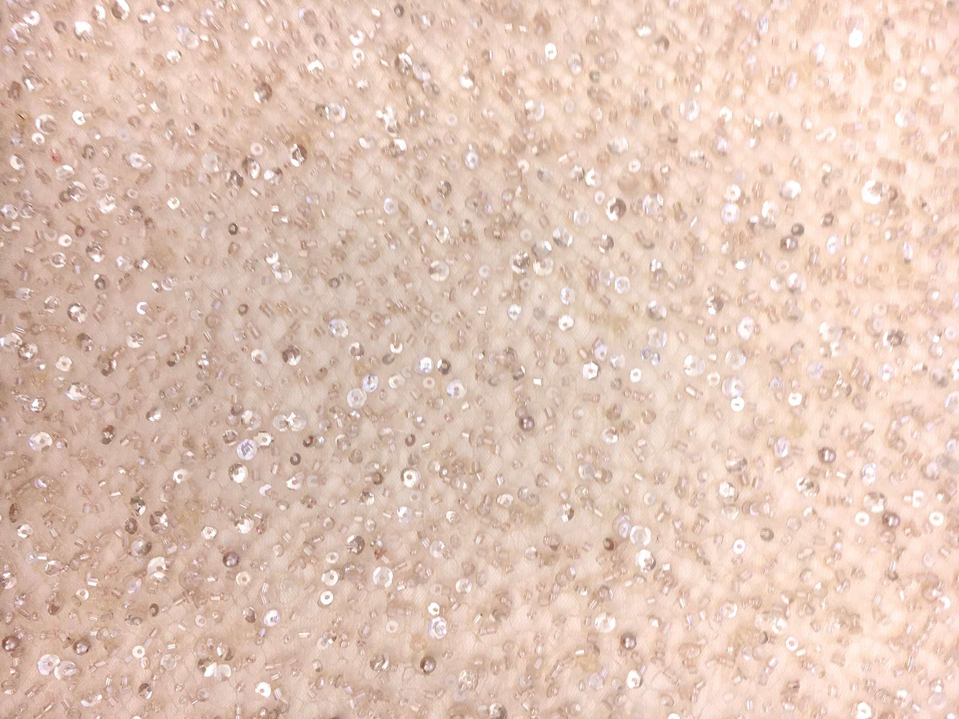 Heavy Beaded Tulle in Nude
