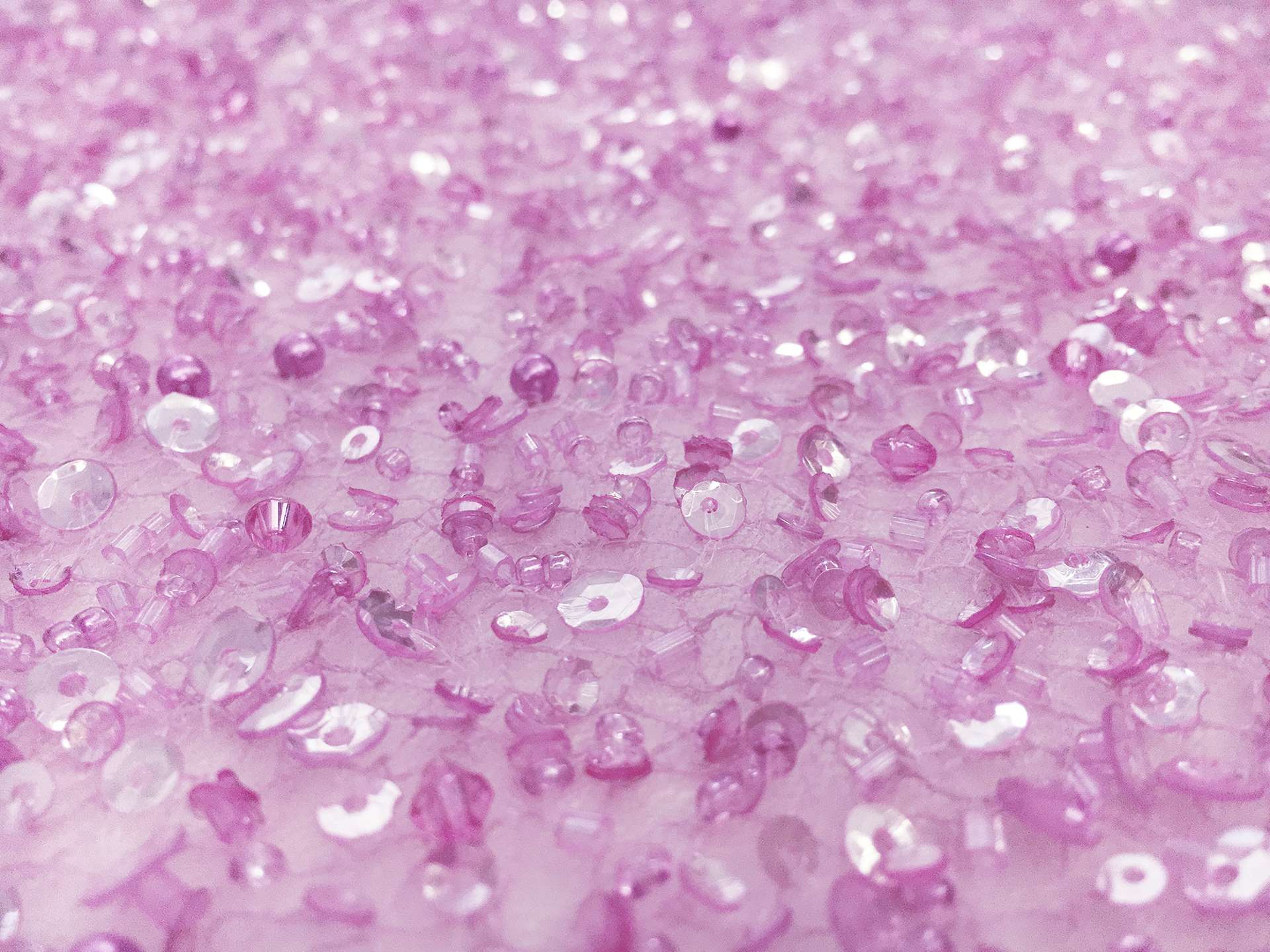 Heavy Beaded Tulle in Magenta