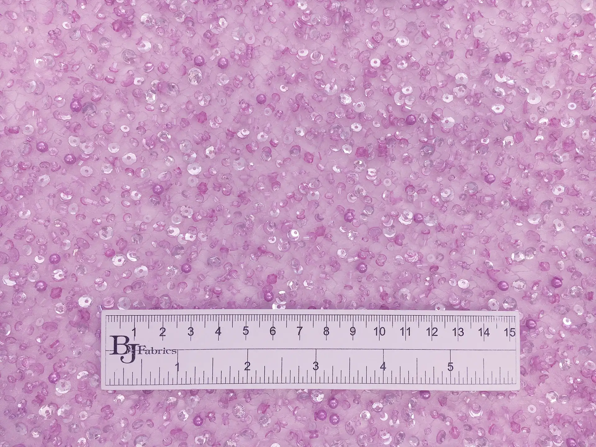 Heavy Beaded Tulle in Magenta