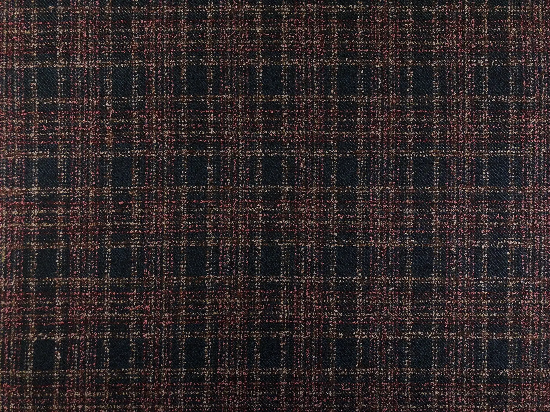 Italian Wool Bamboo Plaid Suiting in Hunter Orchid