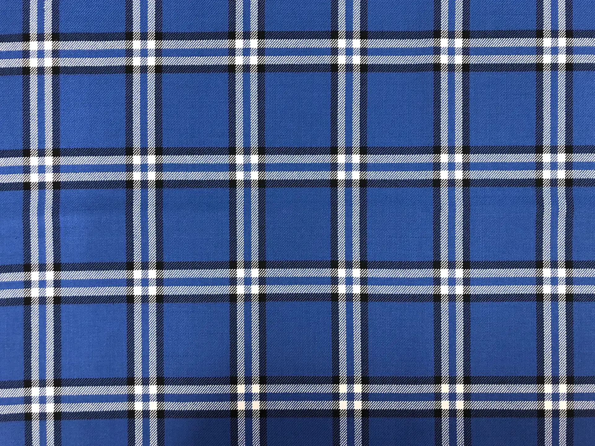 Italian Wool Plaid Suiting in Cornflower Blue