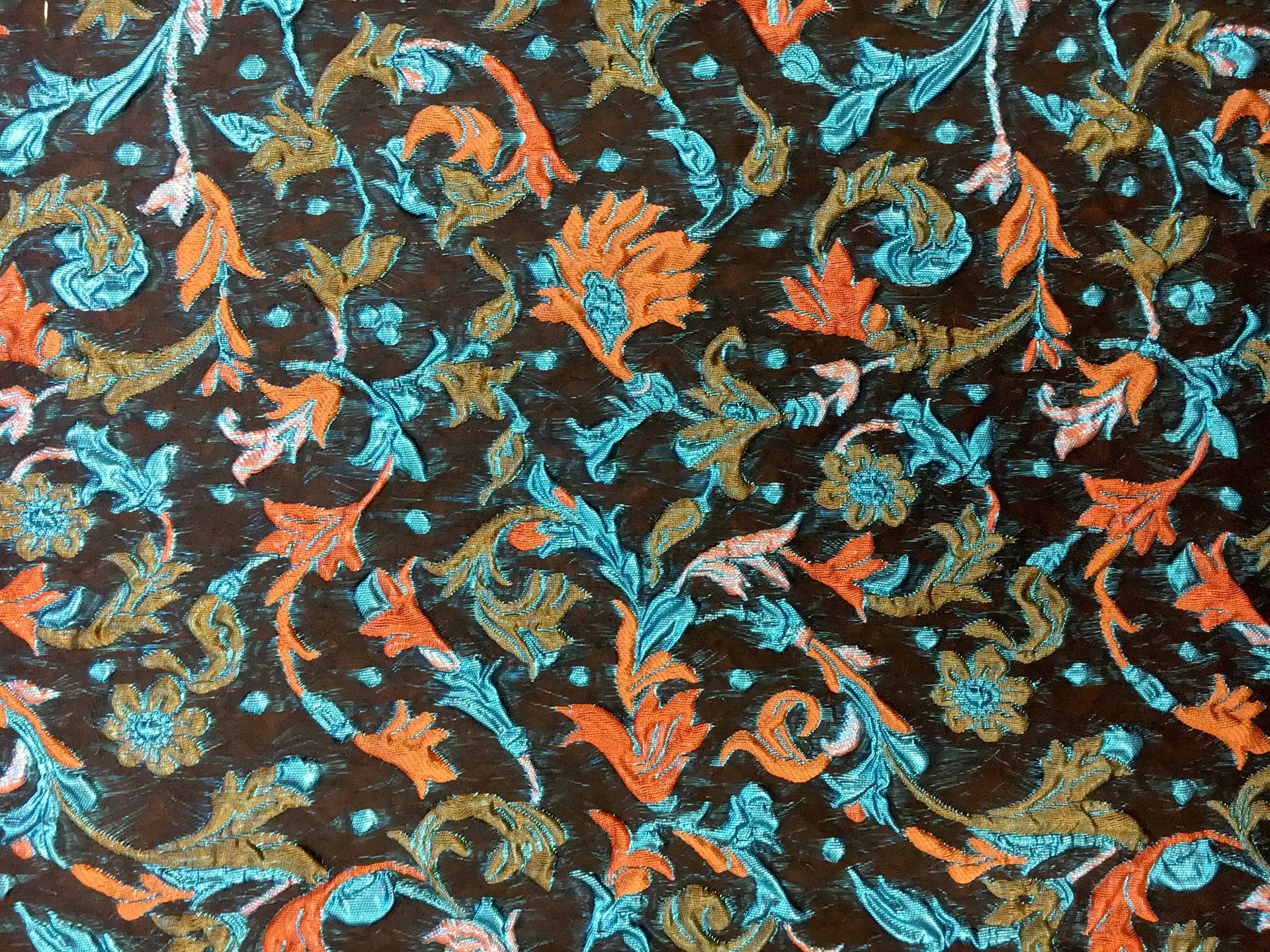Metallic Brocade with Mixed Florals