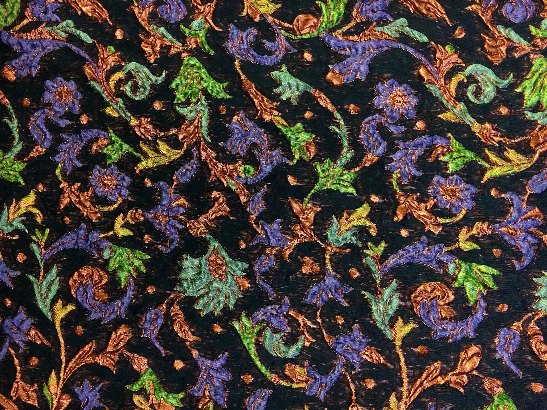 Metallic Brocade with Mixed Florals