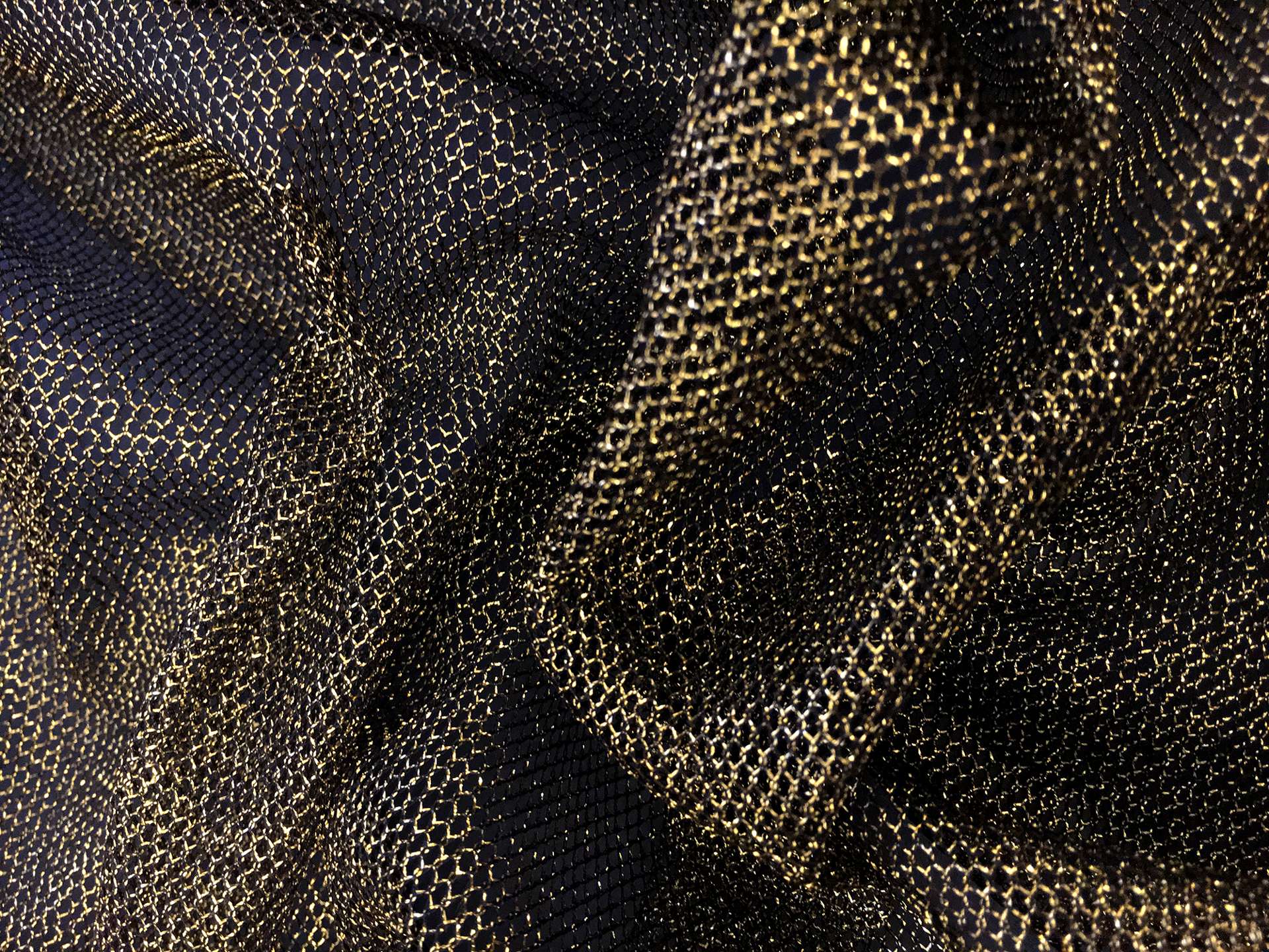 Metallic Mesh in Black and Gold