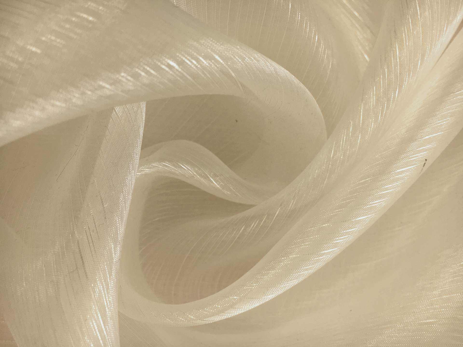 Crystal Stripe Polyester Organza in Mink