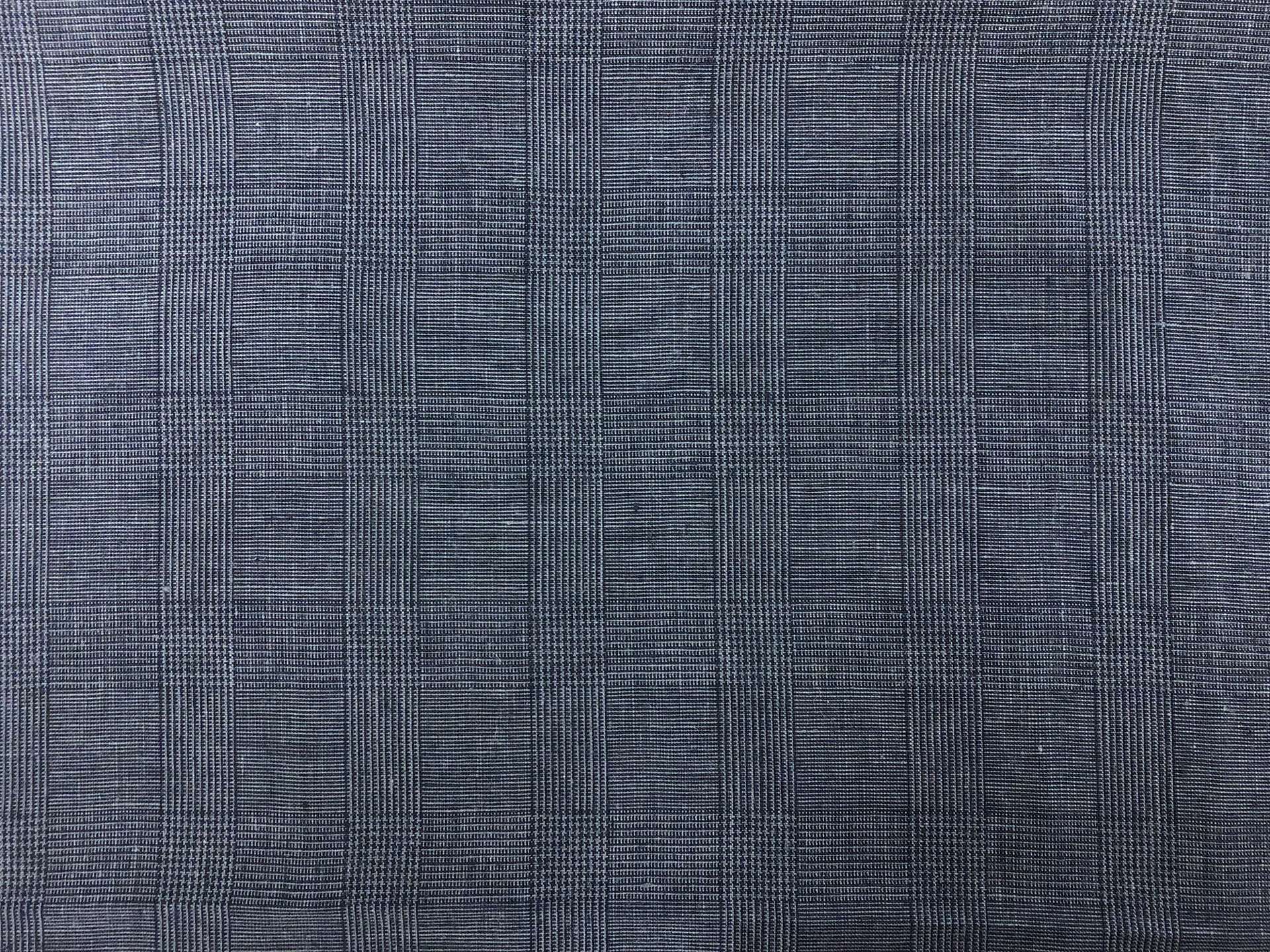 Linen Glen Plaid Suiting in Blue