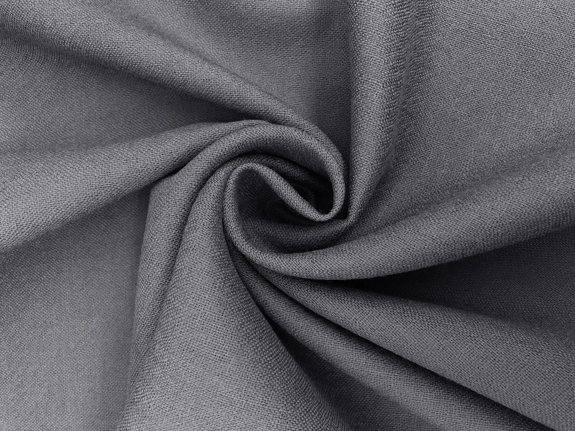 Worsted Wool Challis Drapery in Dark Grey