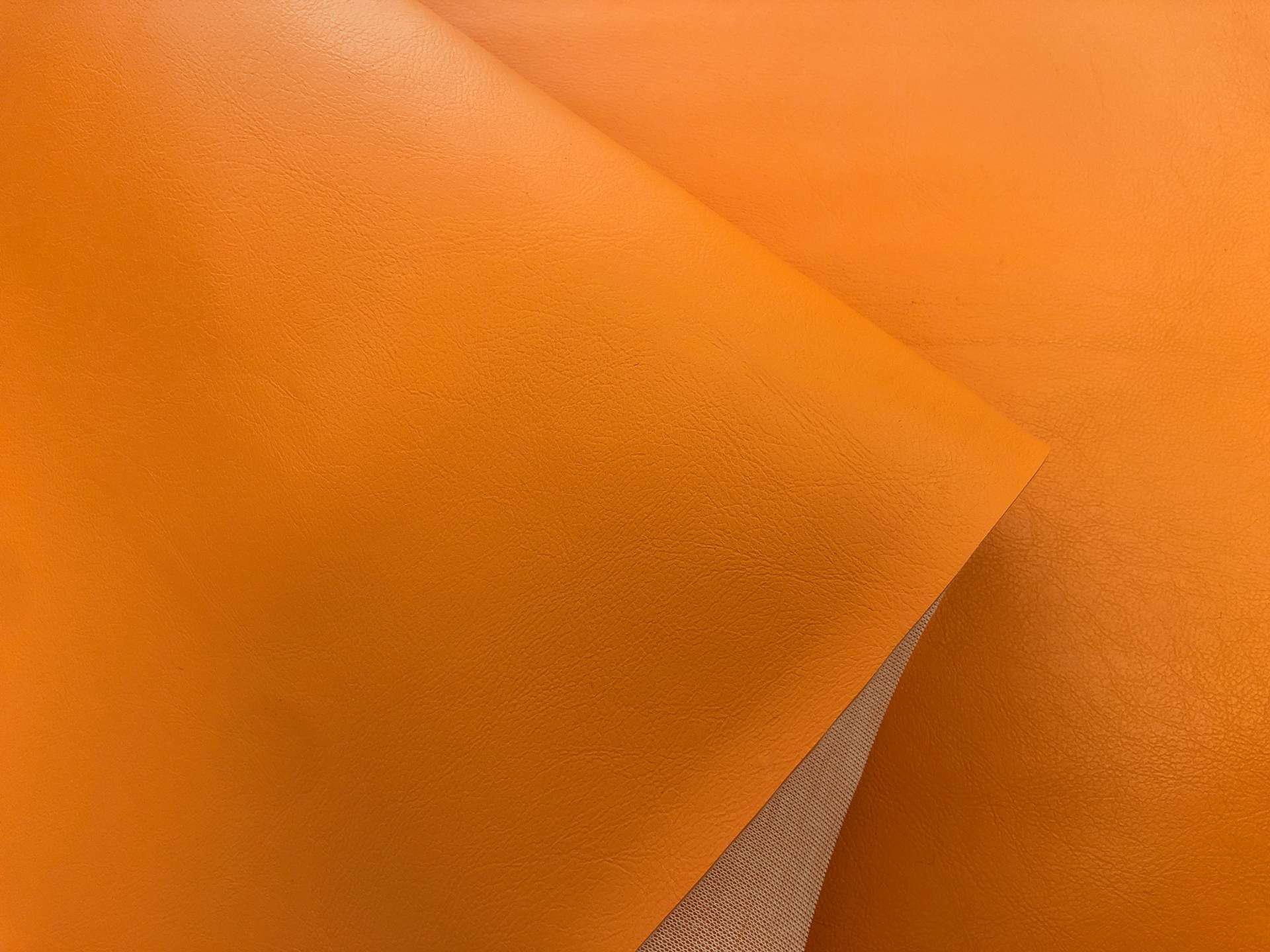 Fire Retardant Faux Leather in Mango 