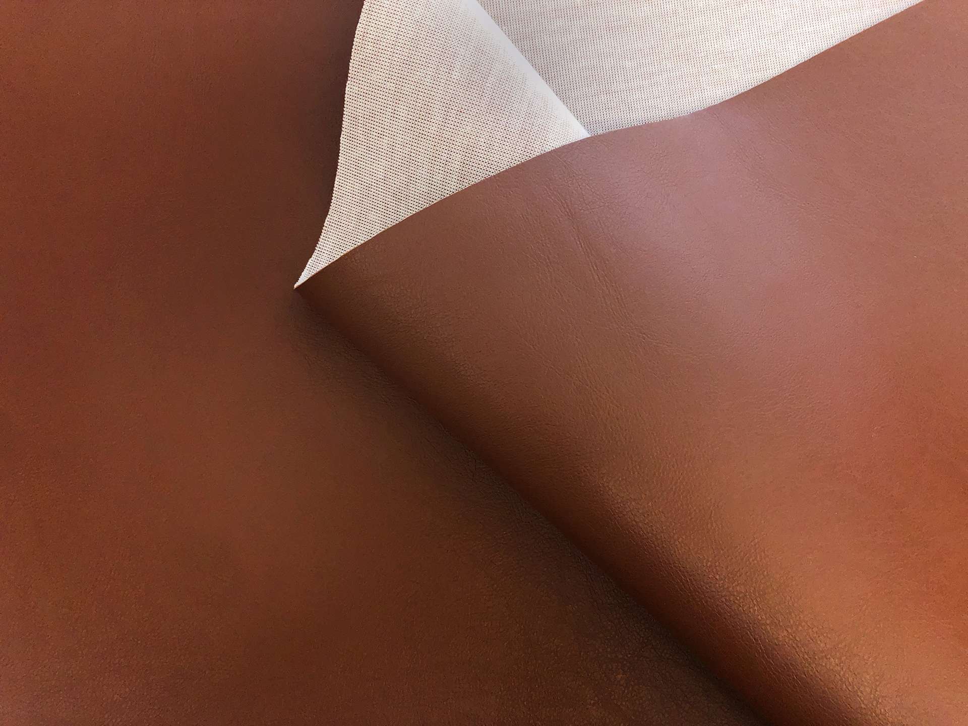 Fire Retardant Faux Leather in Rust Brown