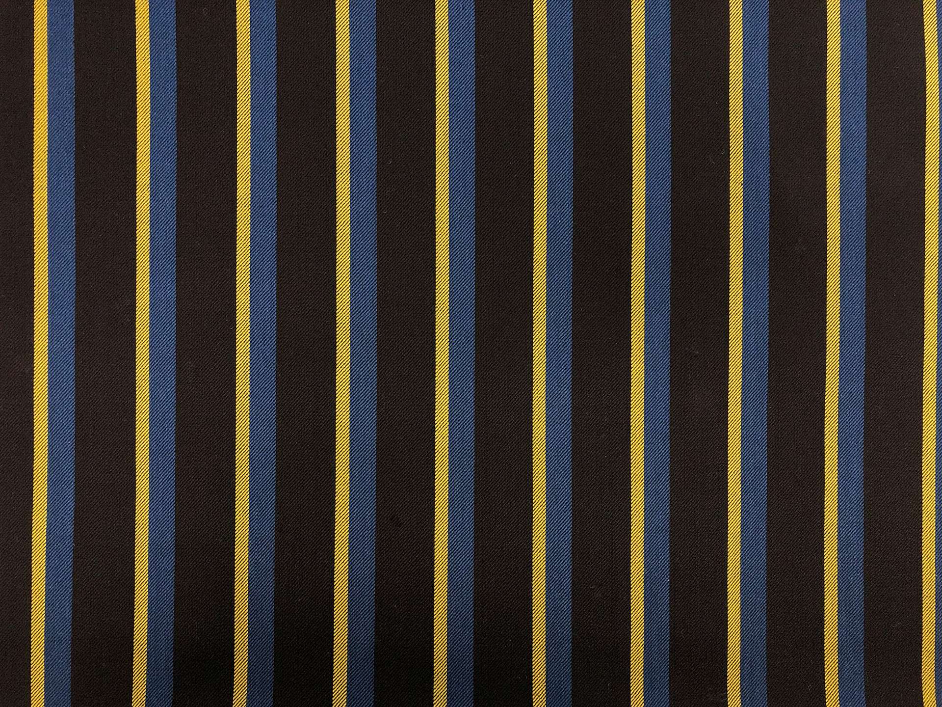 Wool Lycra Suiting Stripe in Brown Royal Yellow