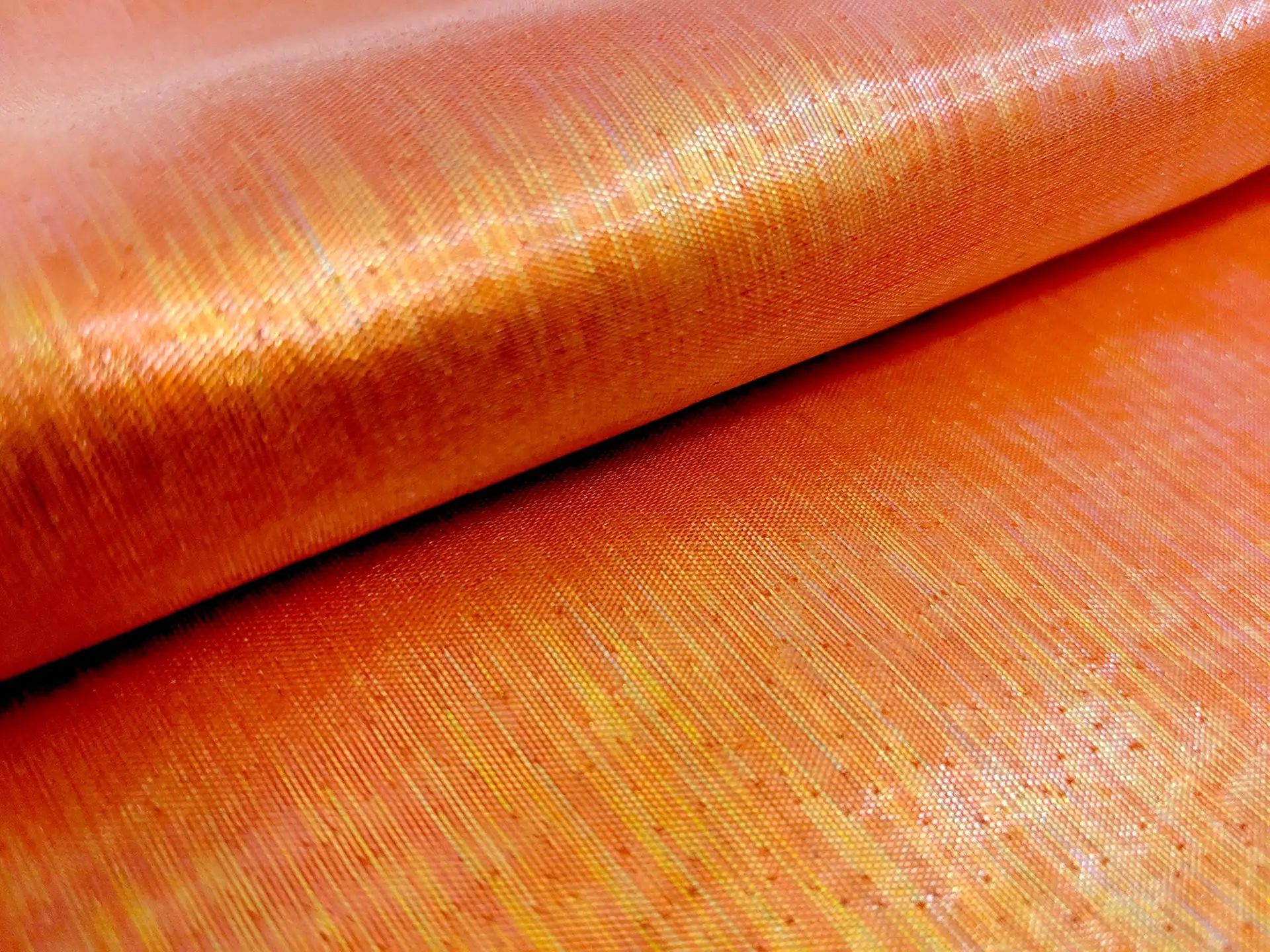 Sheer Opalescent Organza in Orange