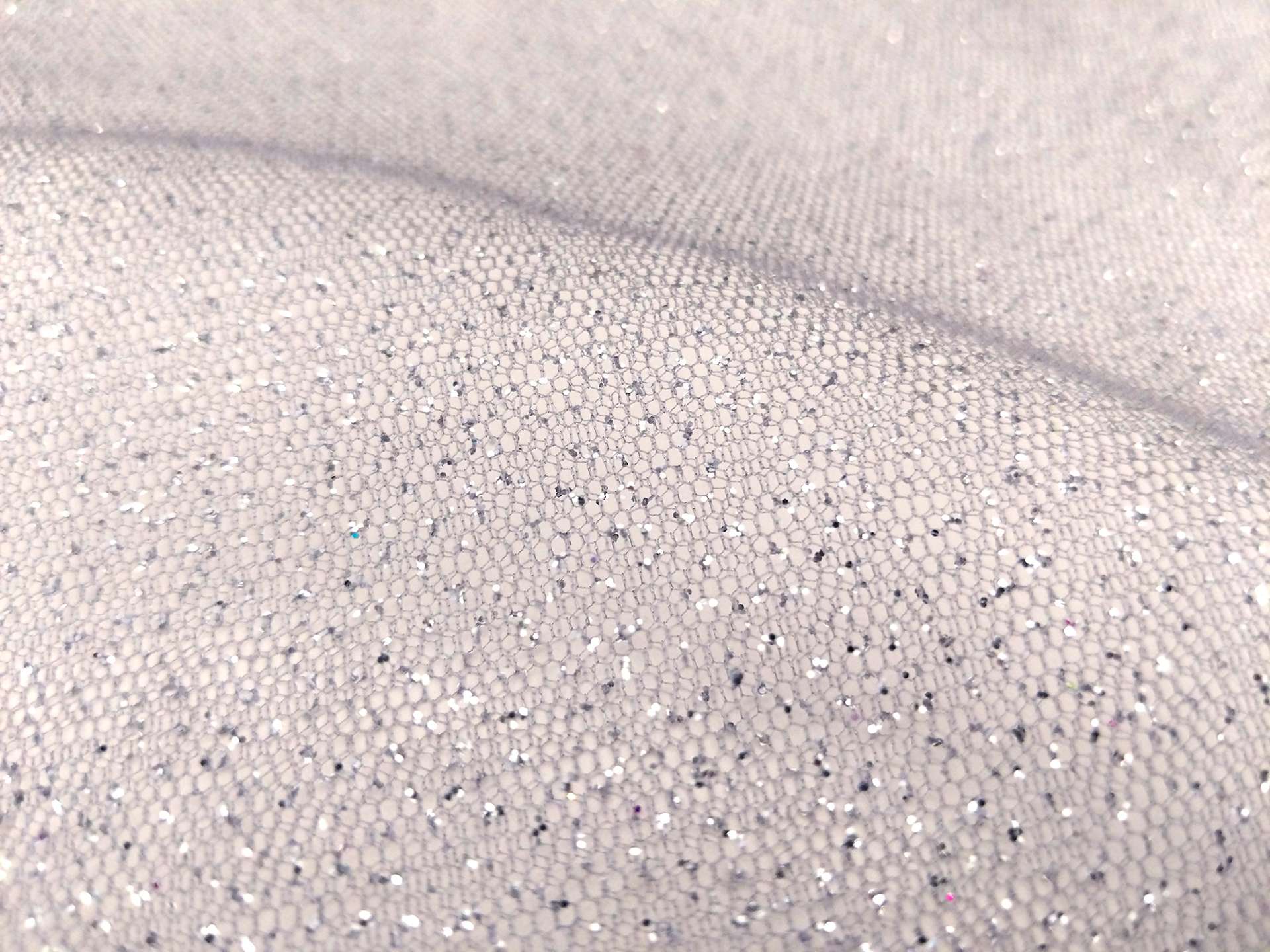 Glitter Tulle In Steel