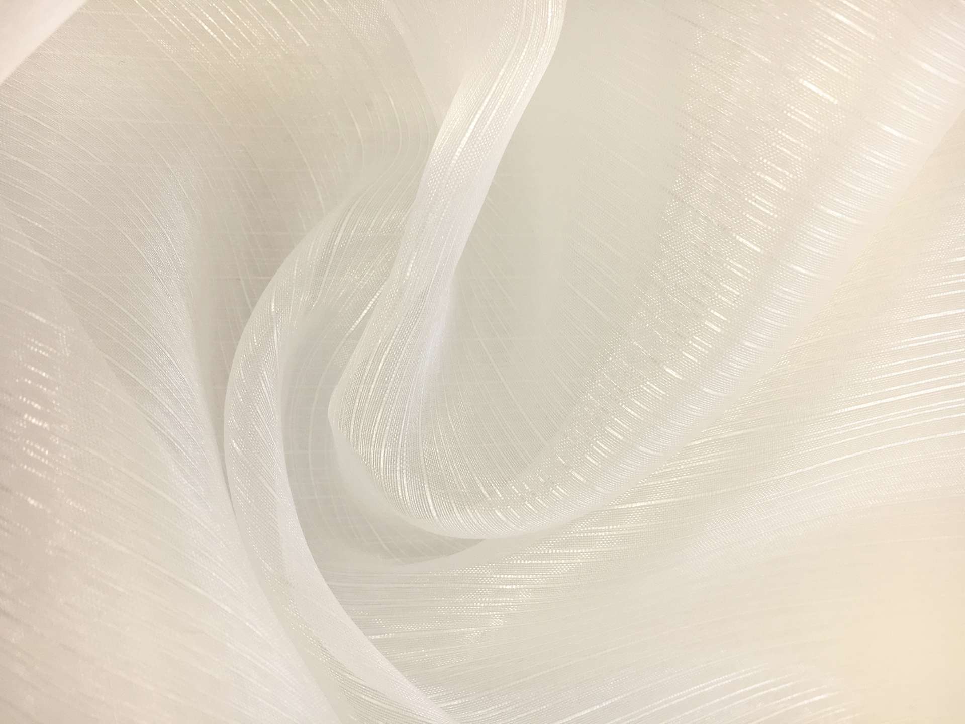 Crystal Stripe Polyester Organza in Champagne