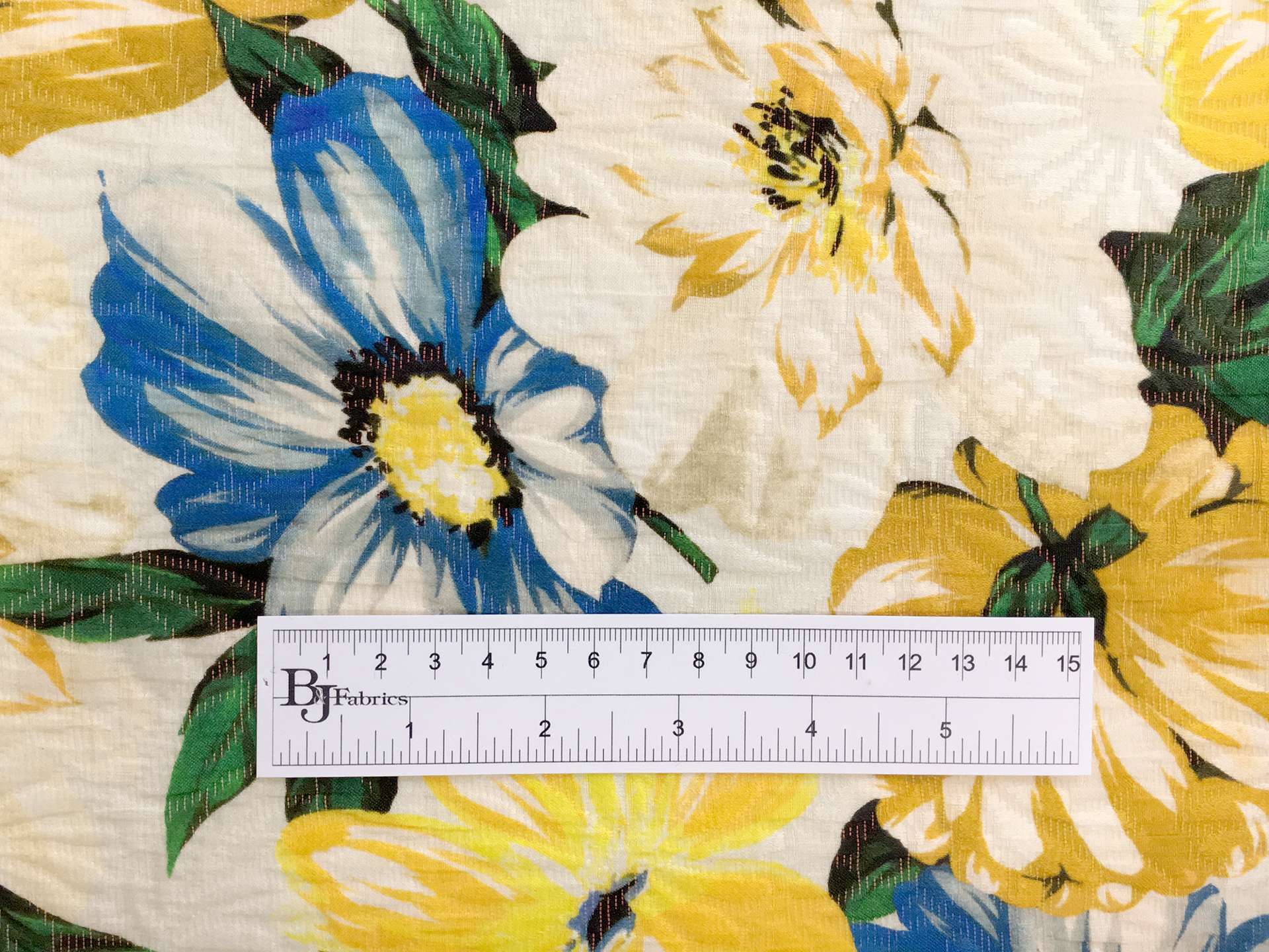 Cotton and Silk Blend Matelassé with Large Floral Pattern