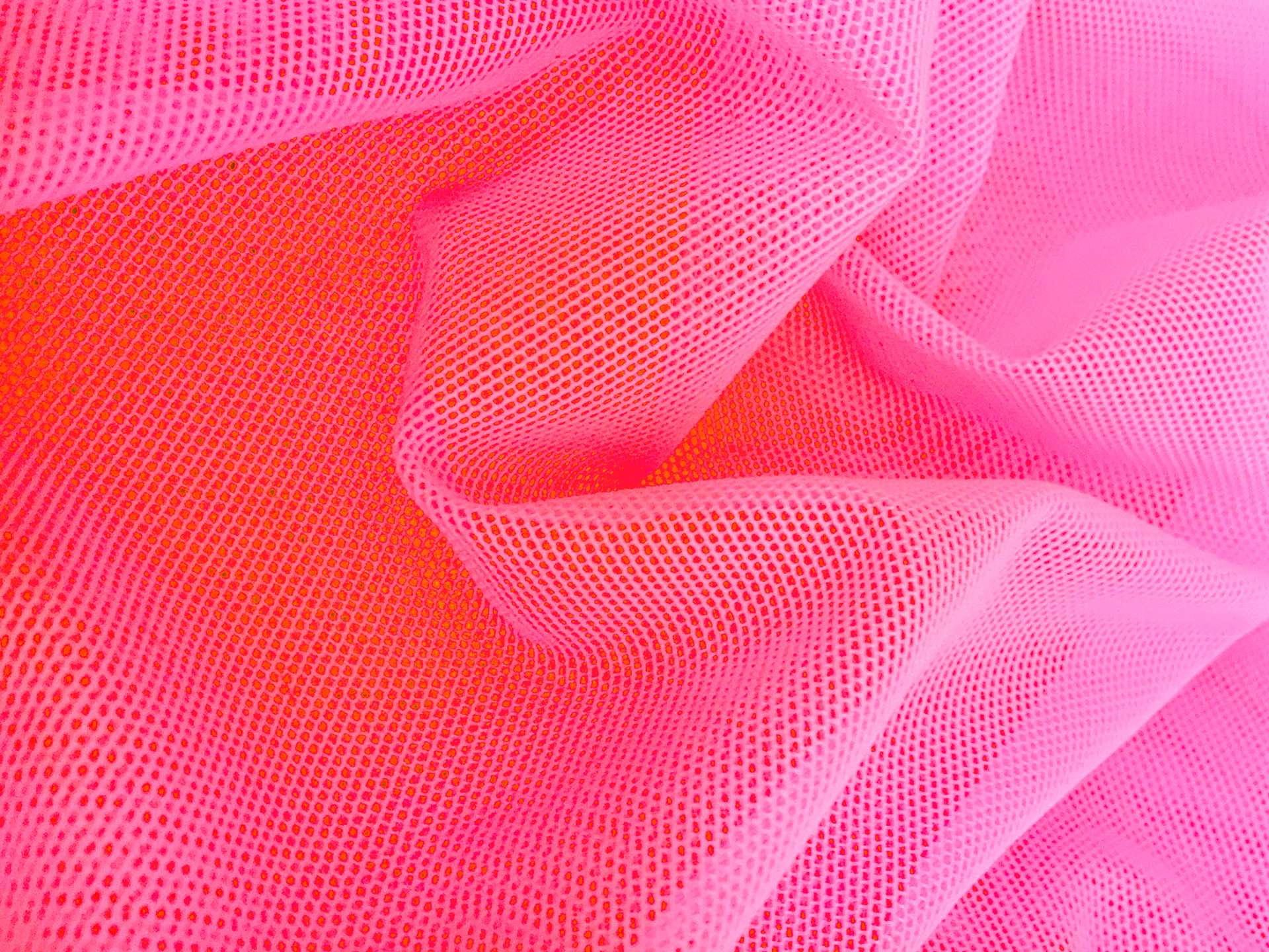 Stretch Tulle in Neon Pink