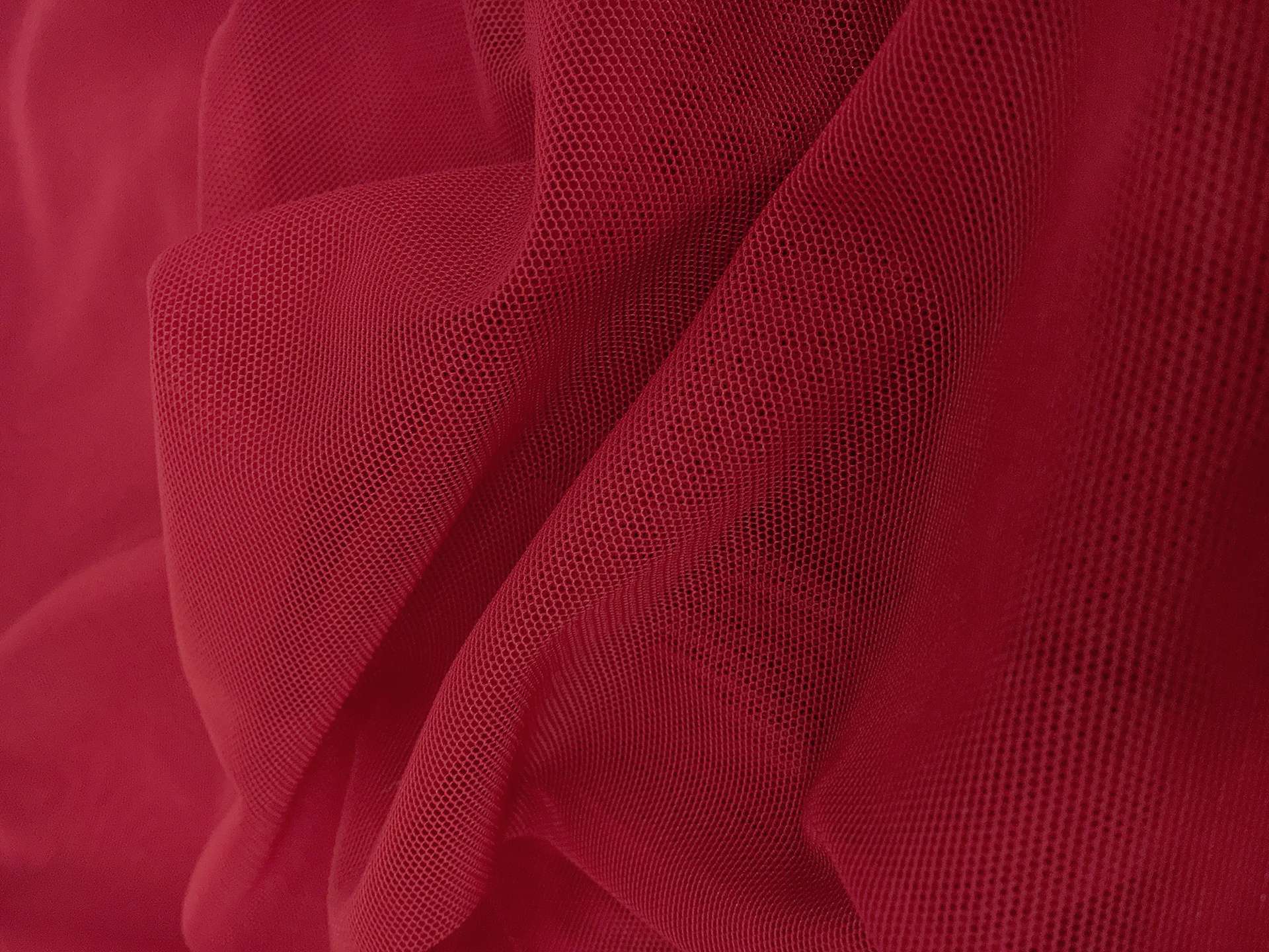 Stretch Tulle in Crimson