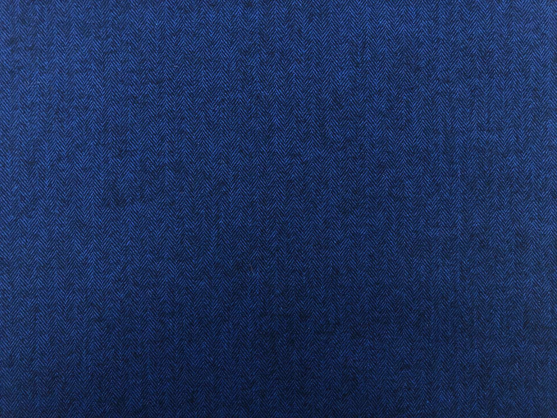 Cotton Herringbone Flannel in Royal Blue