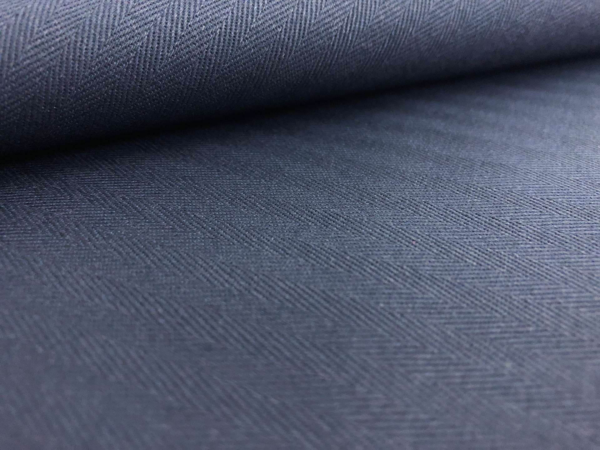 9 oz Cotton Herringbone in Dark Navy