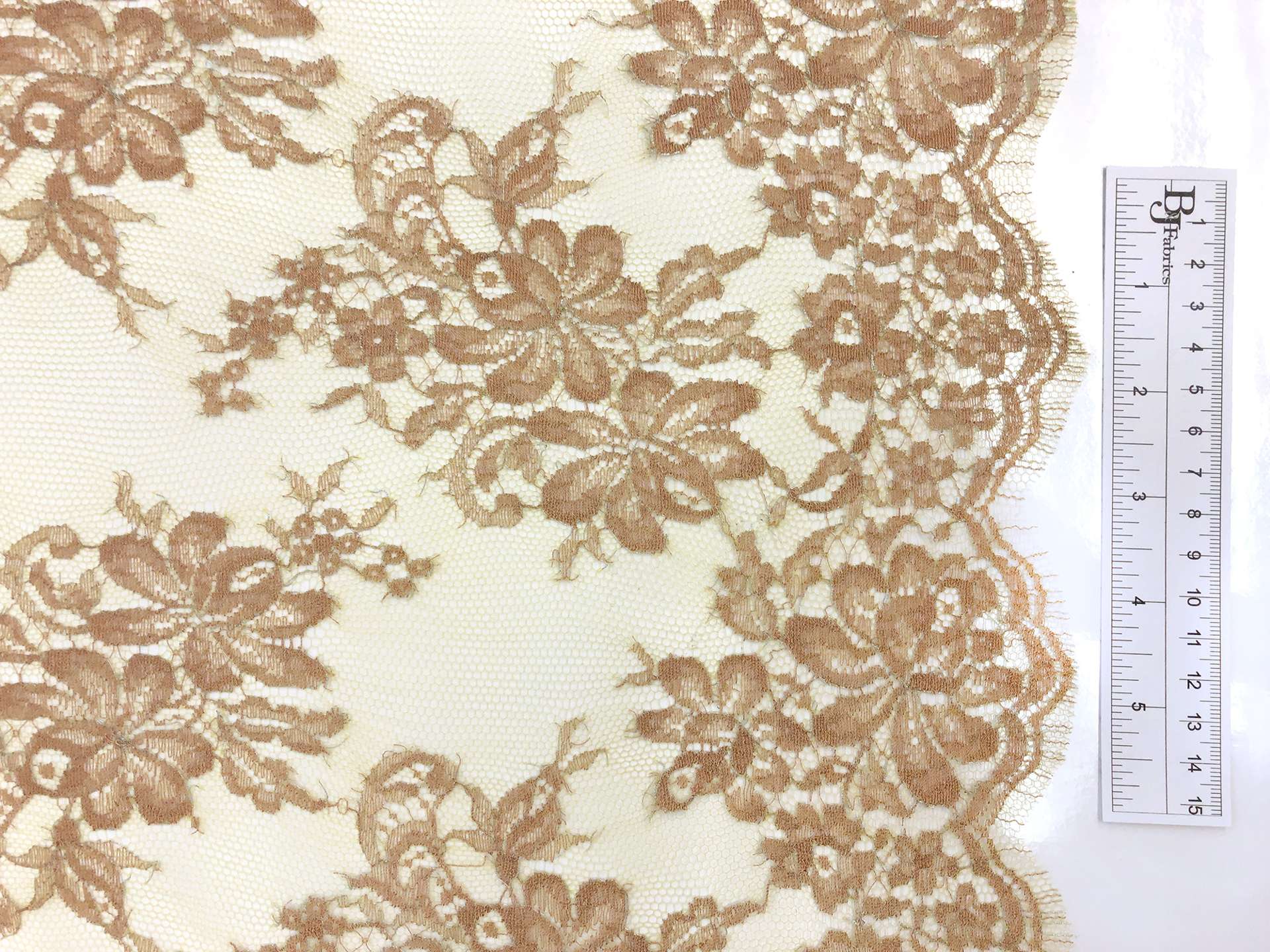 Metallic Floral Chantilly Lace in Lime and Copper