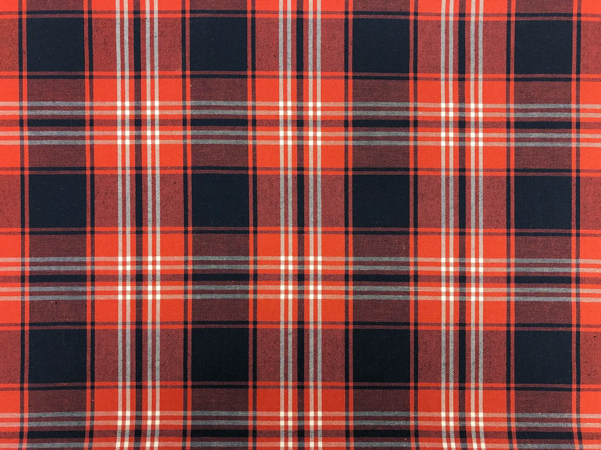 Japanese Cotton Plaid in Tomato Red Navy