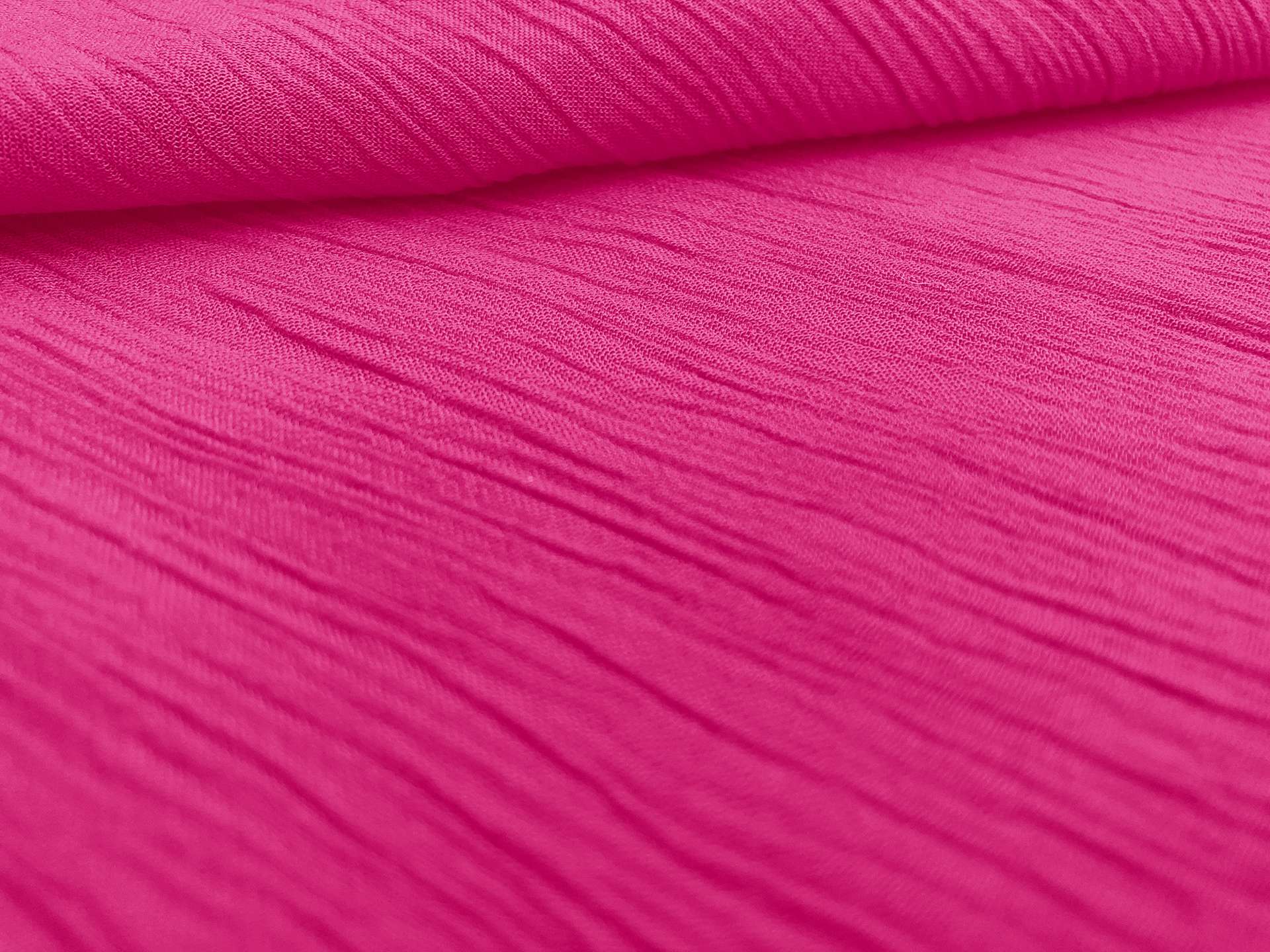 Viscose Crinkled Gauze in Fuchsia 