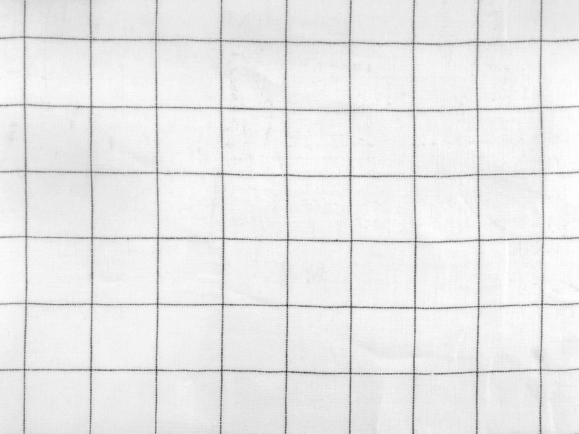 Linen and Cotton Windowpane in White and Black