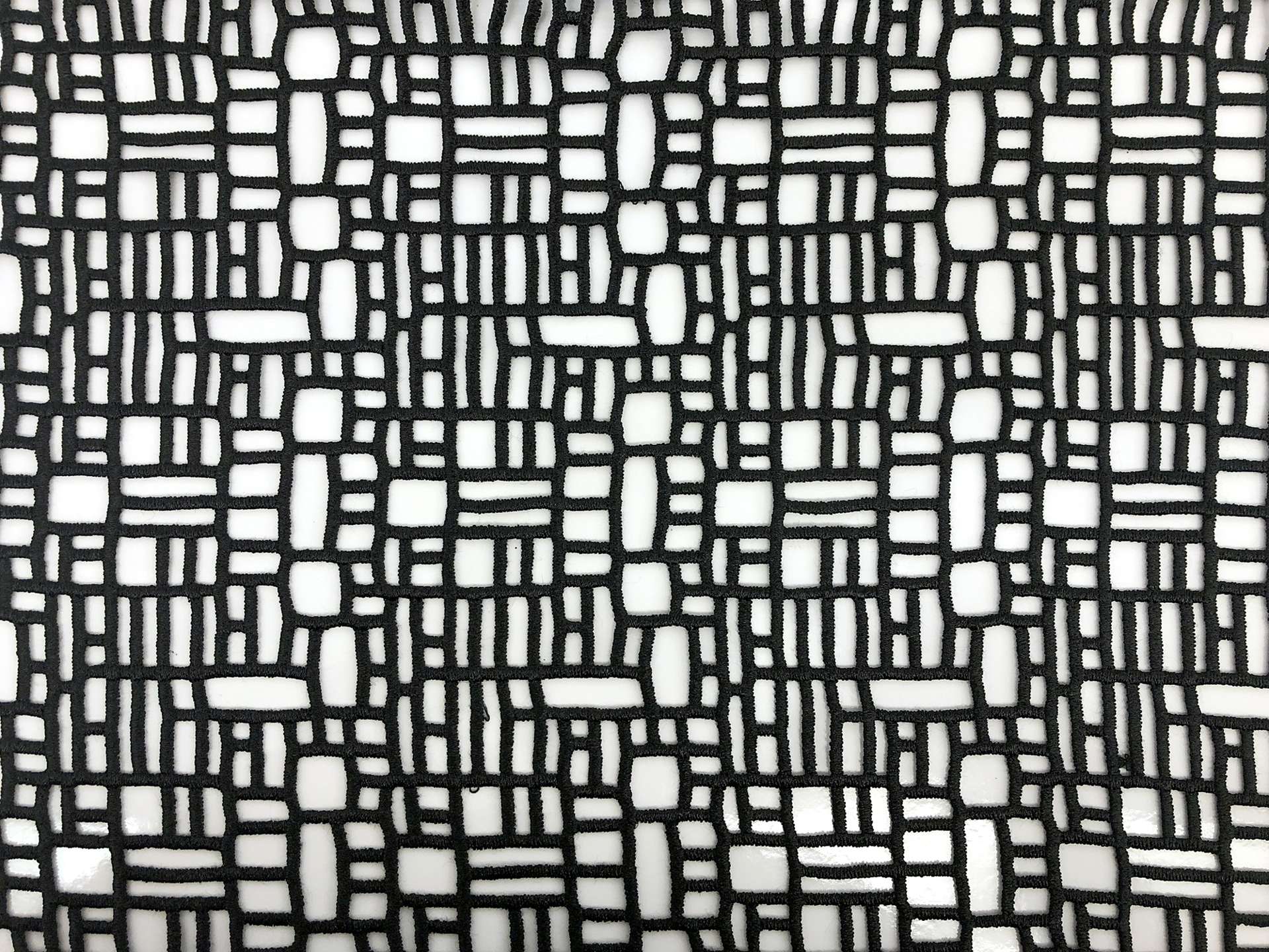 Guipure Lace with Geometric Motif in Black