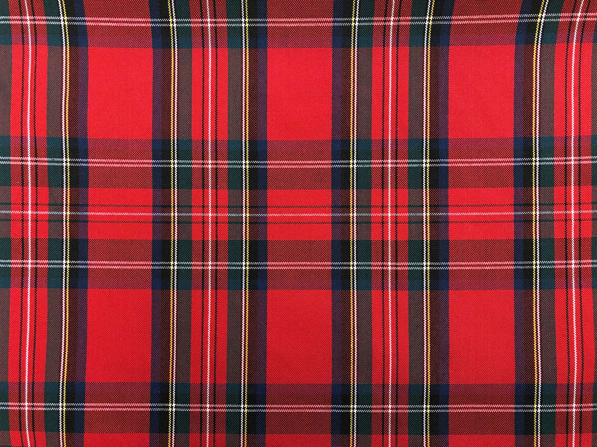 Polyester Poplin Plaid in Red Green Blue and Yellow