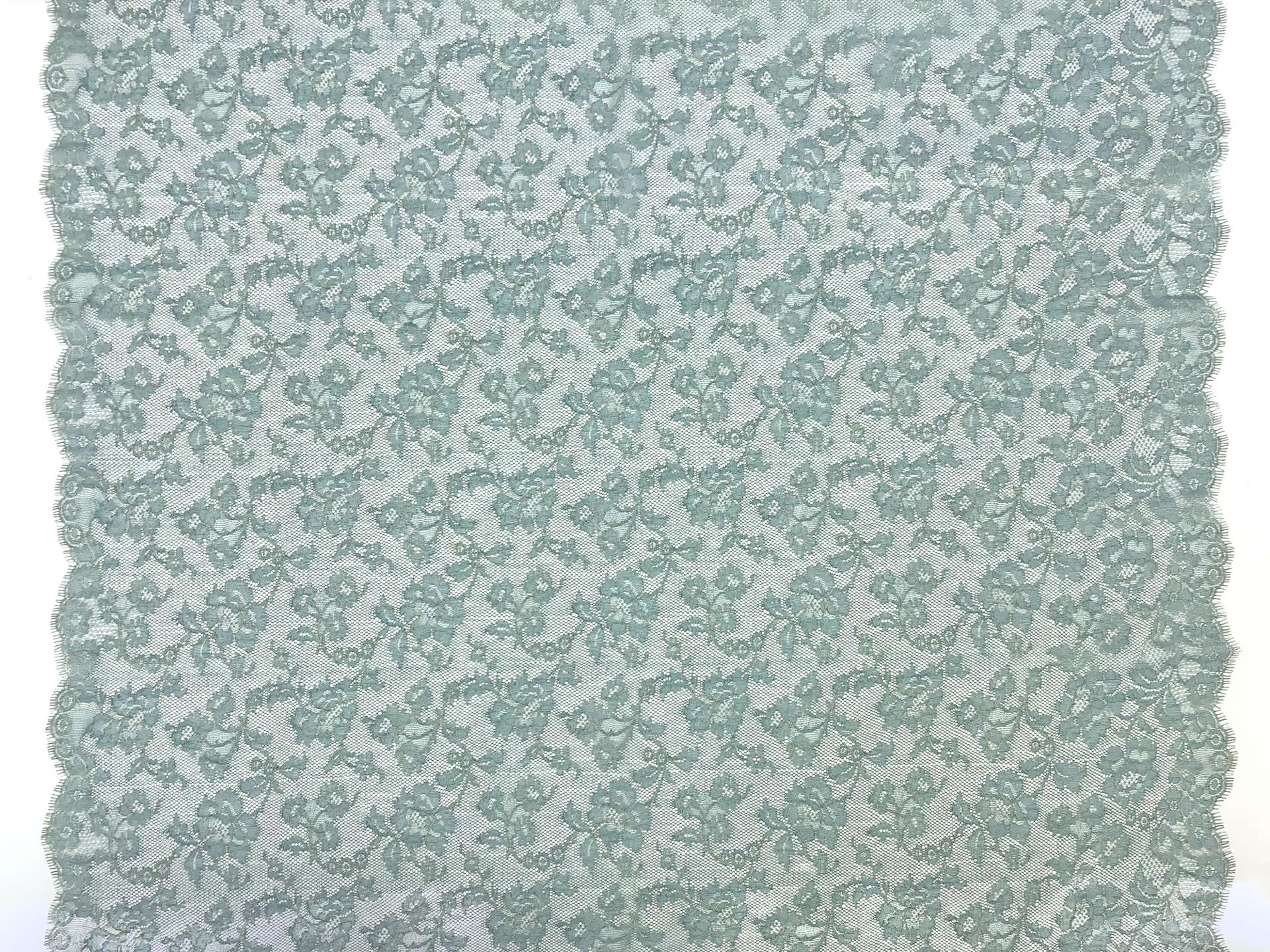 Metallic Floral Chantilly Lace in Teal and Gold