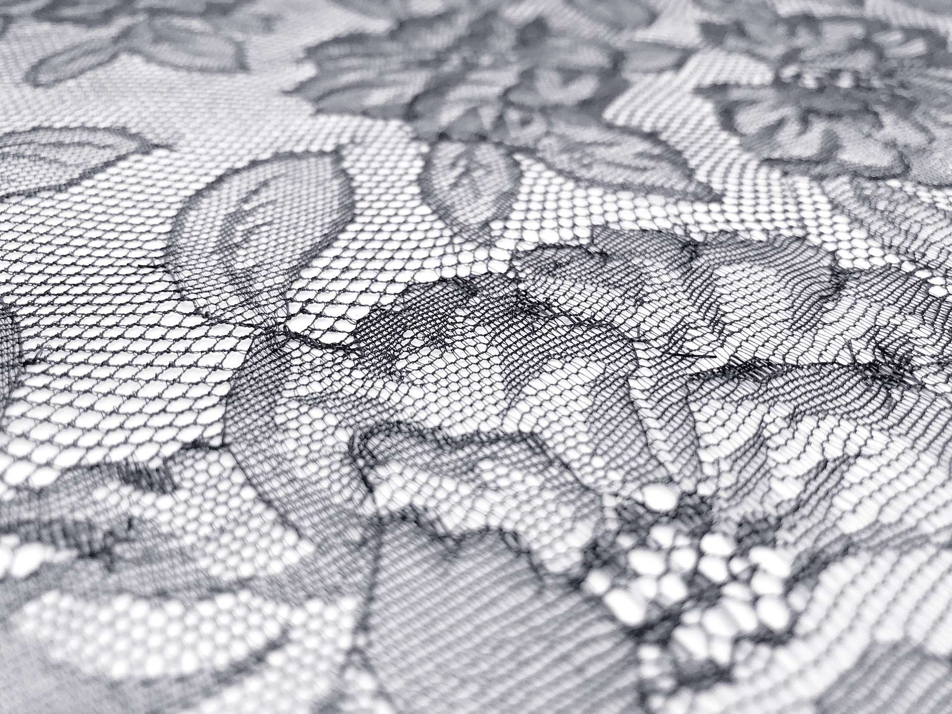 Lurex Floral Chantilly Lace in Midnight Navy