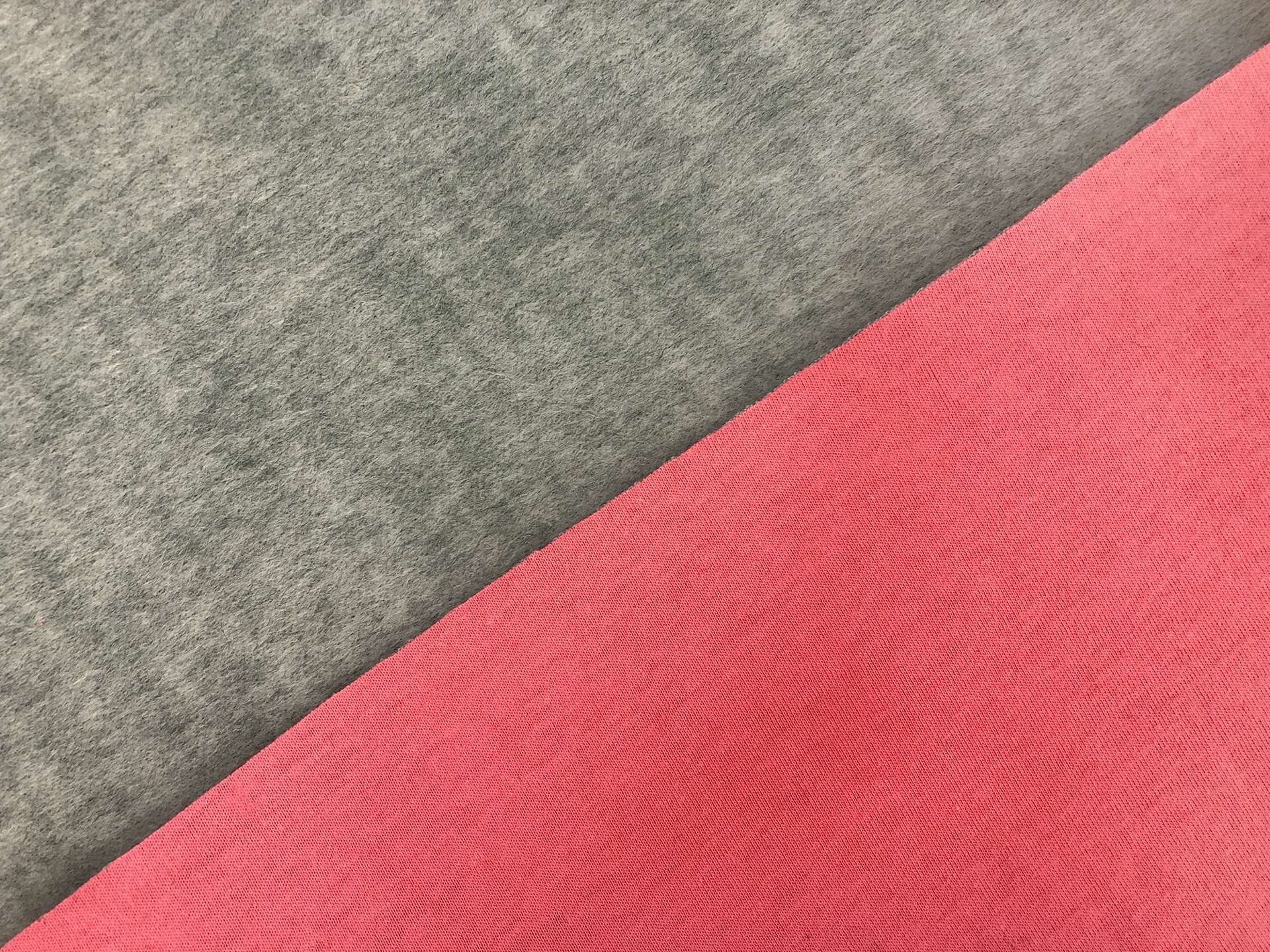 Acrylic and Wool Doubleface Knit Coating in Grey and Pink