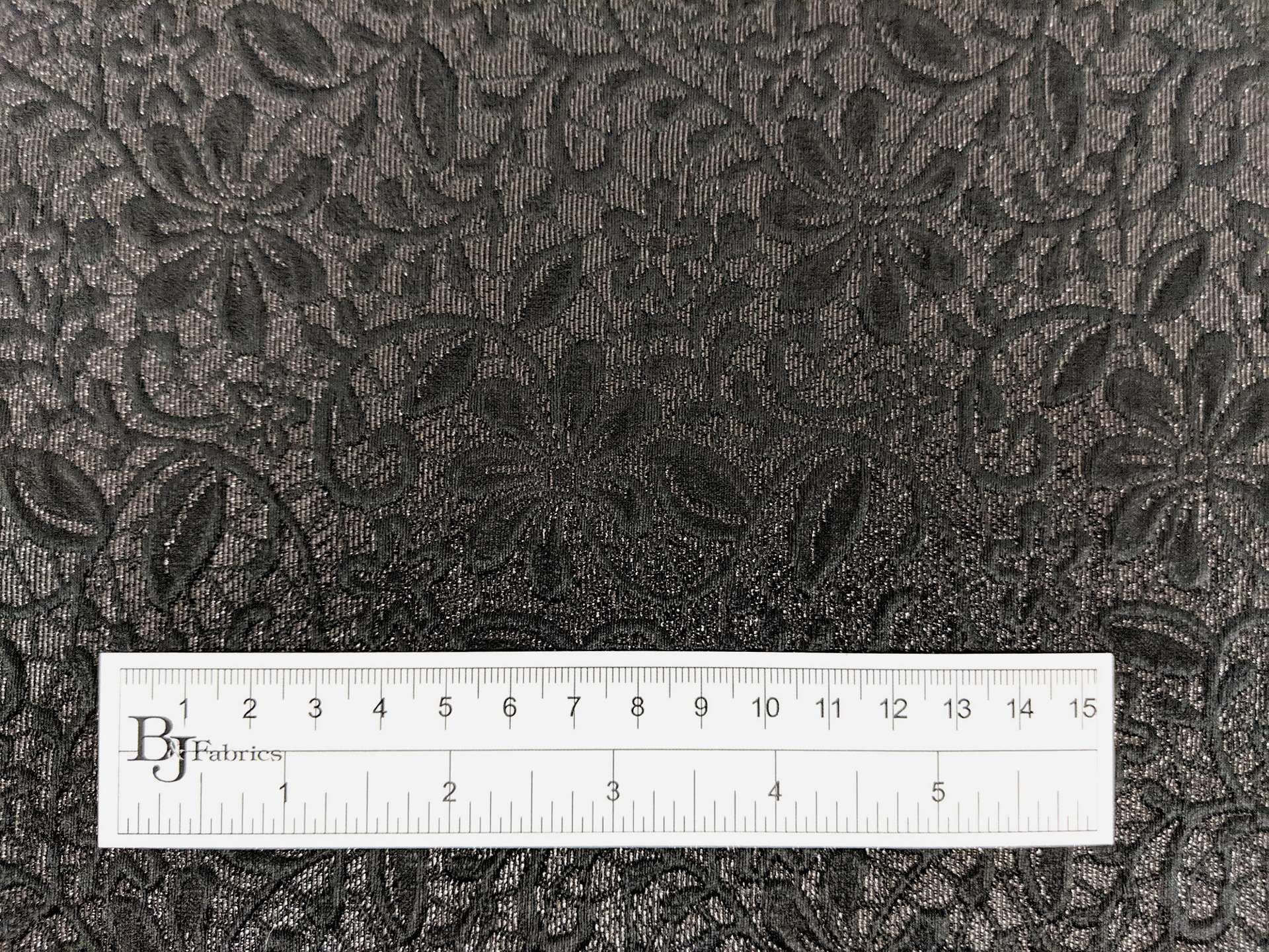 Swiss Silk and Polyester Blend Metallic Brocade with Floral Motifs 