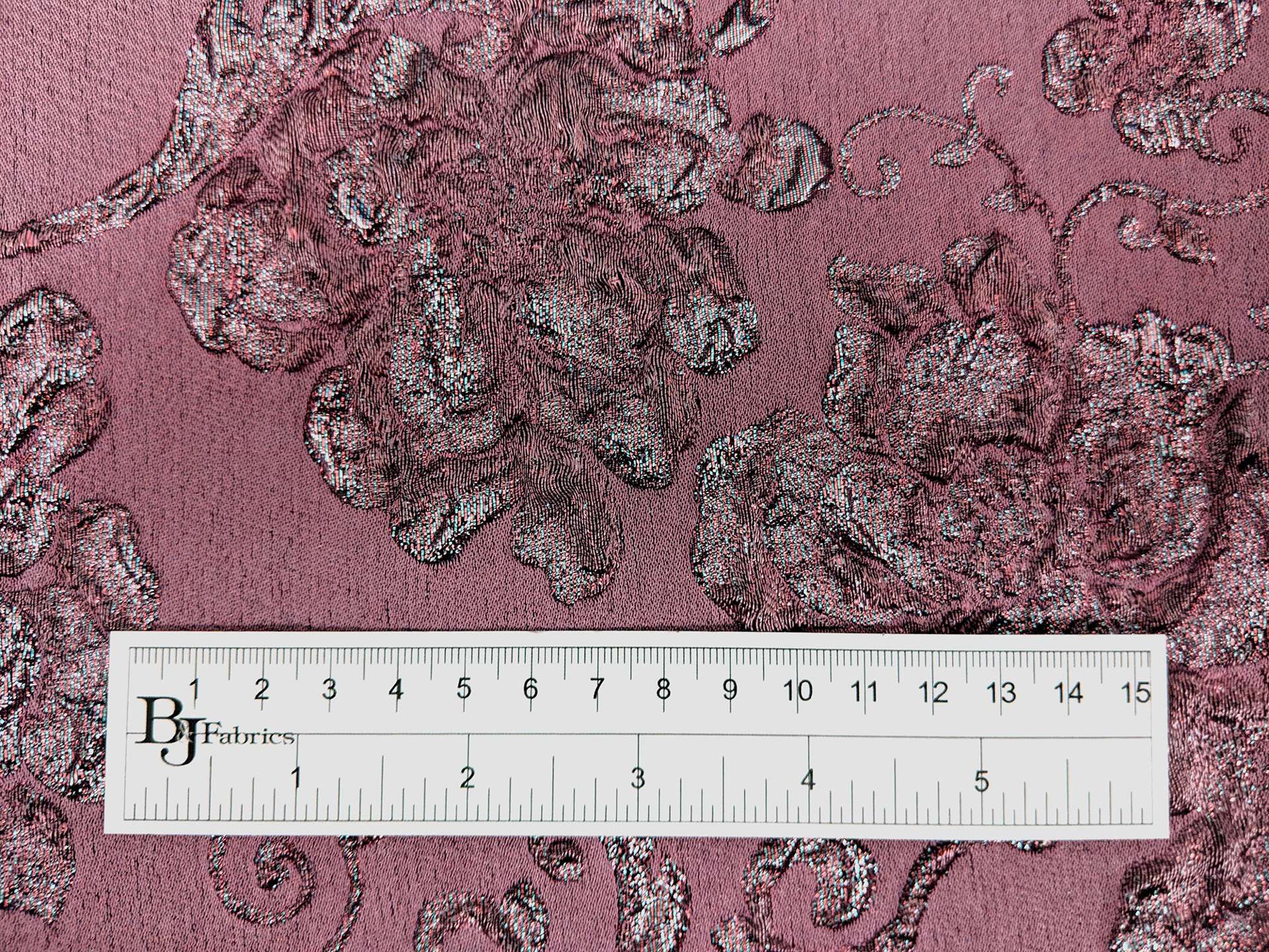 Silk & Polyester Blend Metallic Floral Cloqué Brocade