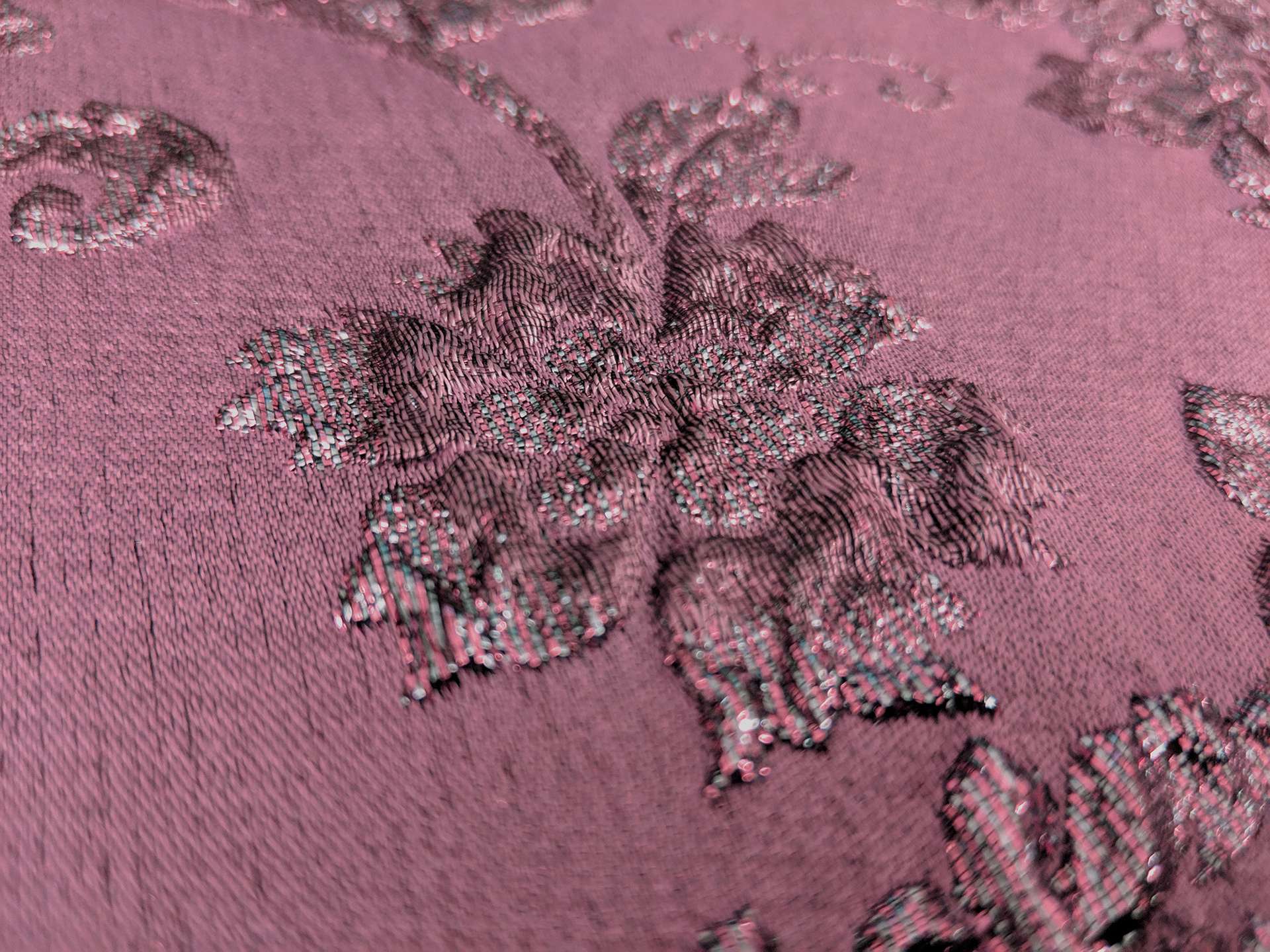 Silk & Polyester Blend Metallic Floral Cloqué Brocade